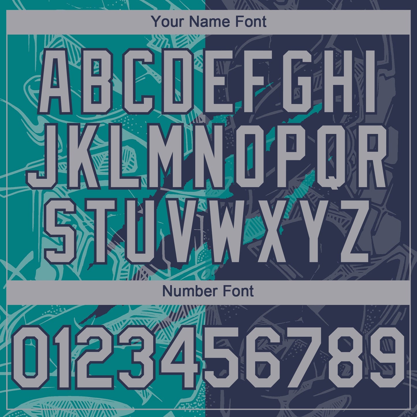 Custom Graffiti Pattern Gray Navy-Teal 3D Scratch Authentic Baseball Jersey view 5