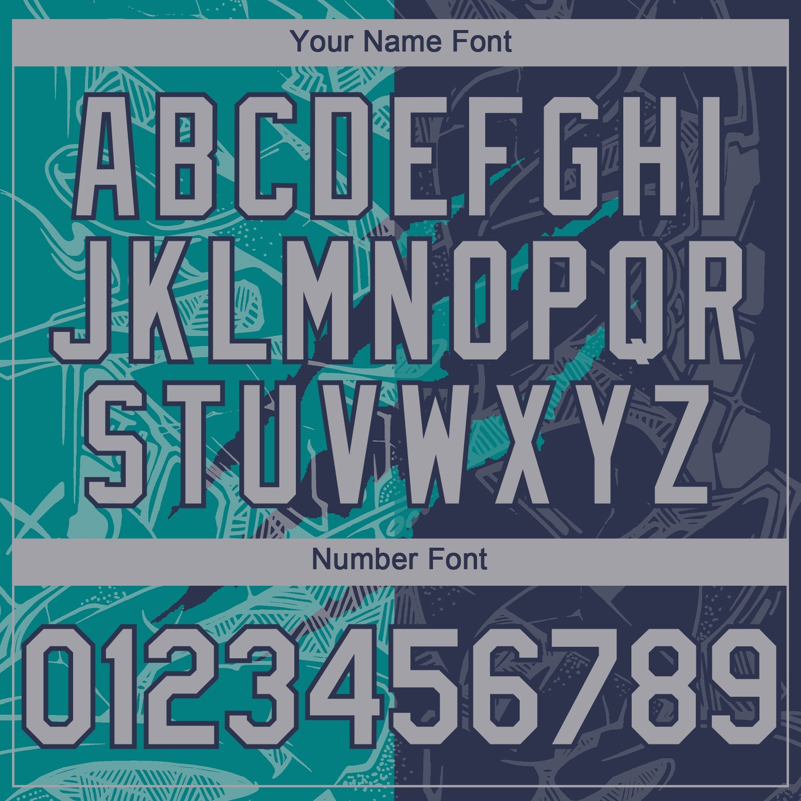 Custom Graffiti Pattern Gray Navy-Teal 3D Scratch Authentic Baseball Jersey view 5