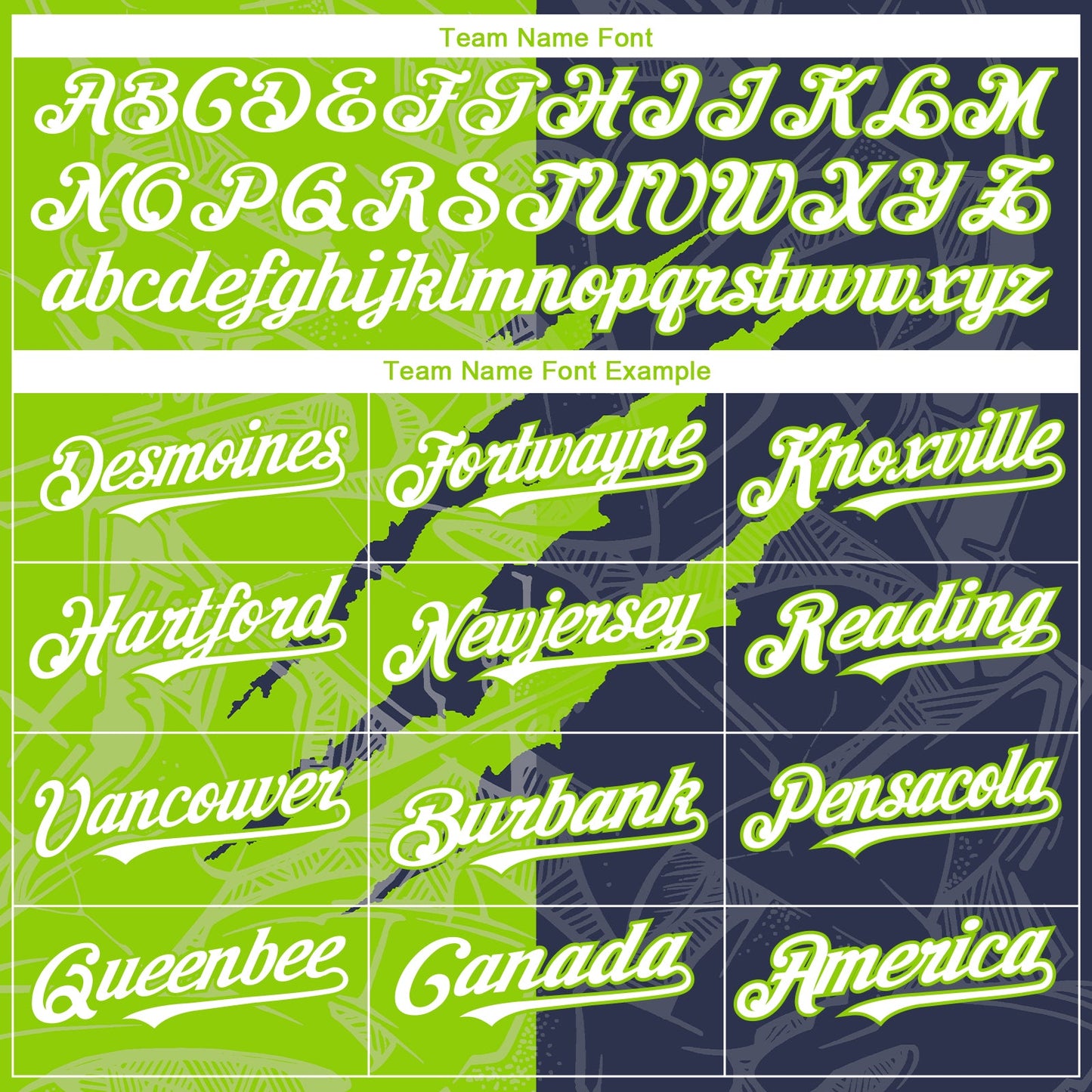 Custom Graffiti Pattern White Navy-Neon Green 3D Scratch Authentic Baseball Jersey view 4