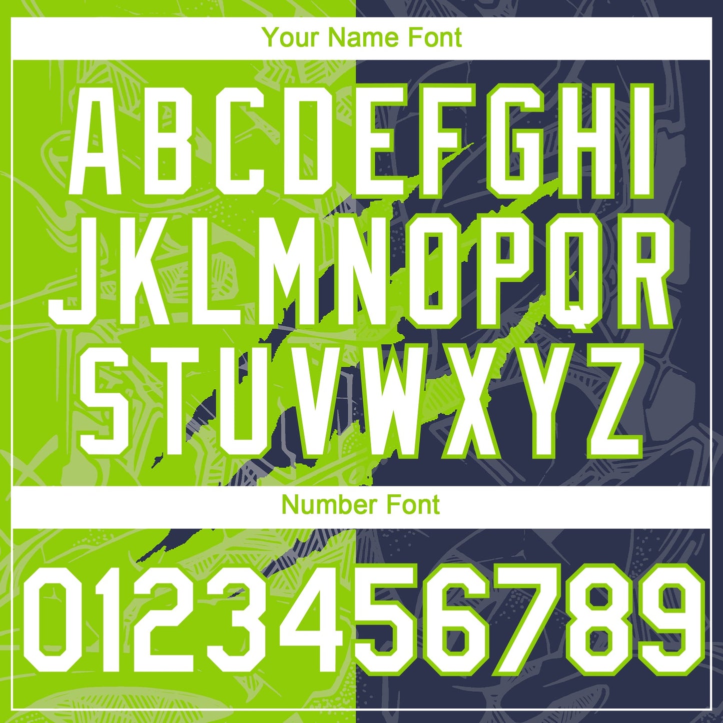 Custom Graffiti Pattern White Navy-Neon Green 3D Scratch Authentic Baseball Jersey view 5