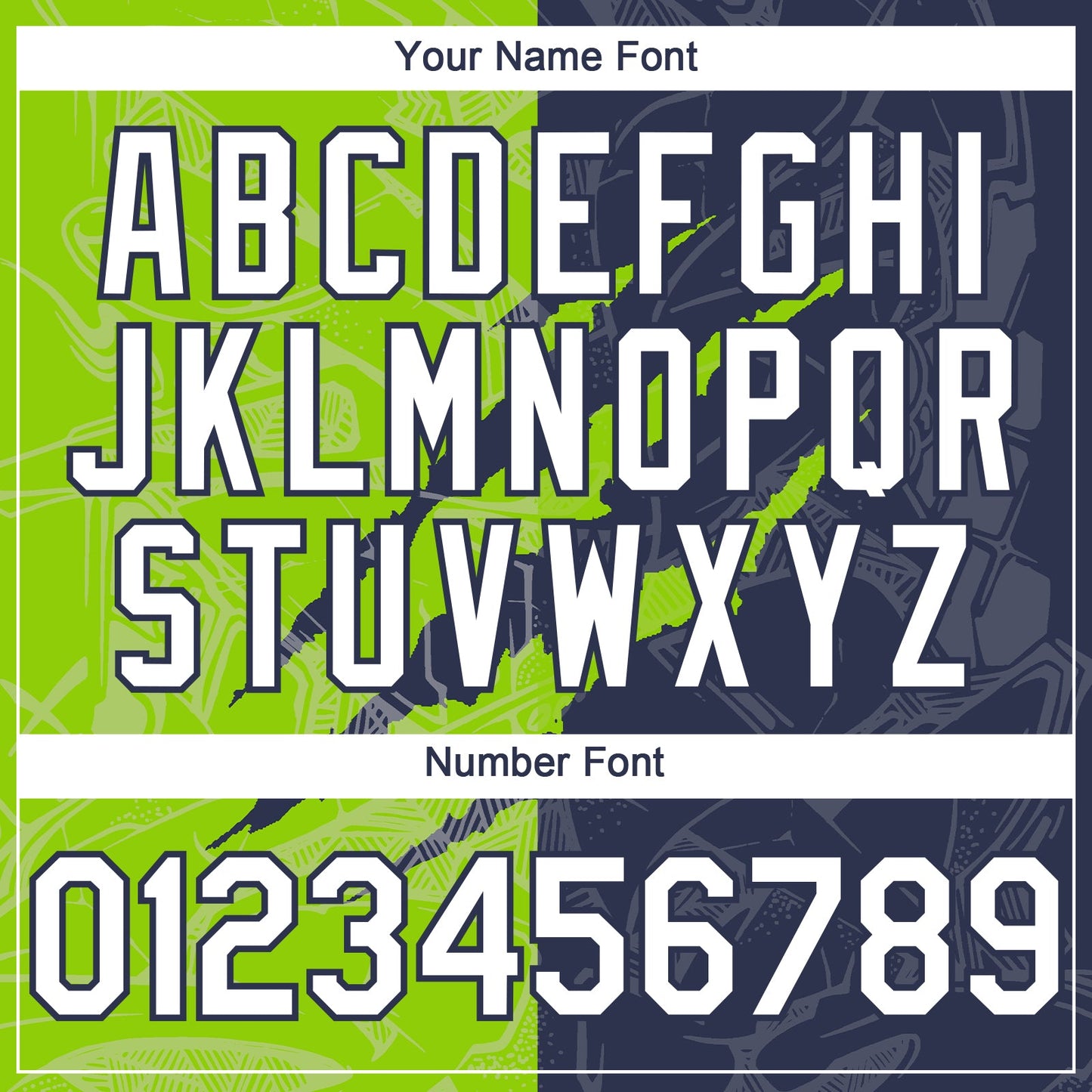 Custom Graffiti Pattern White Navy-Neon Green 3D Scratch Authentic Baseball Jersey view 5