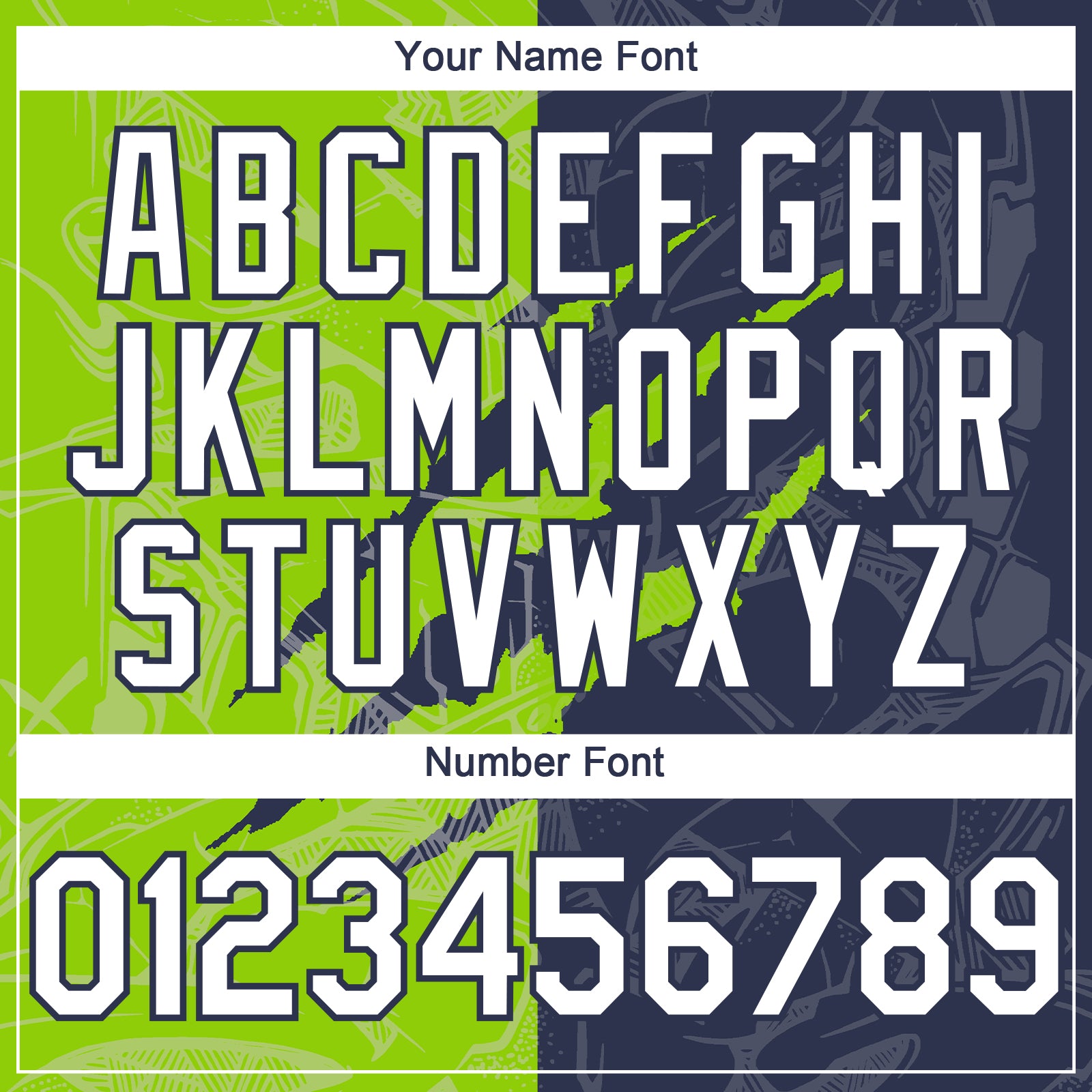 Custom Graffiti Pattern White Navy-Neon Green 3D Scratch Authentic Baseball Jersey view 5