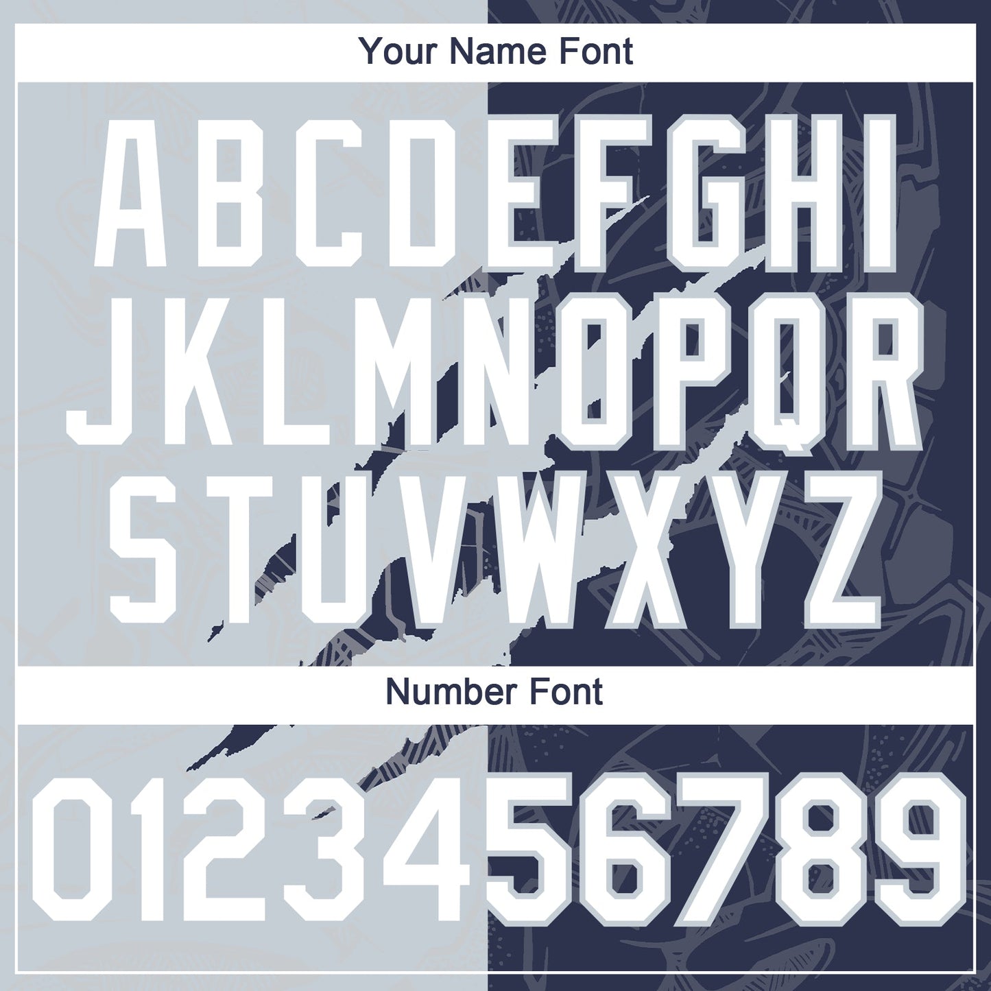 Custom Graffiti Pattern White Navy-Silver 3D Scratch Authentic Baseball Jersey view 5
