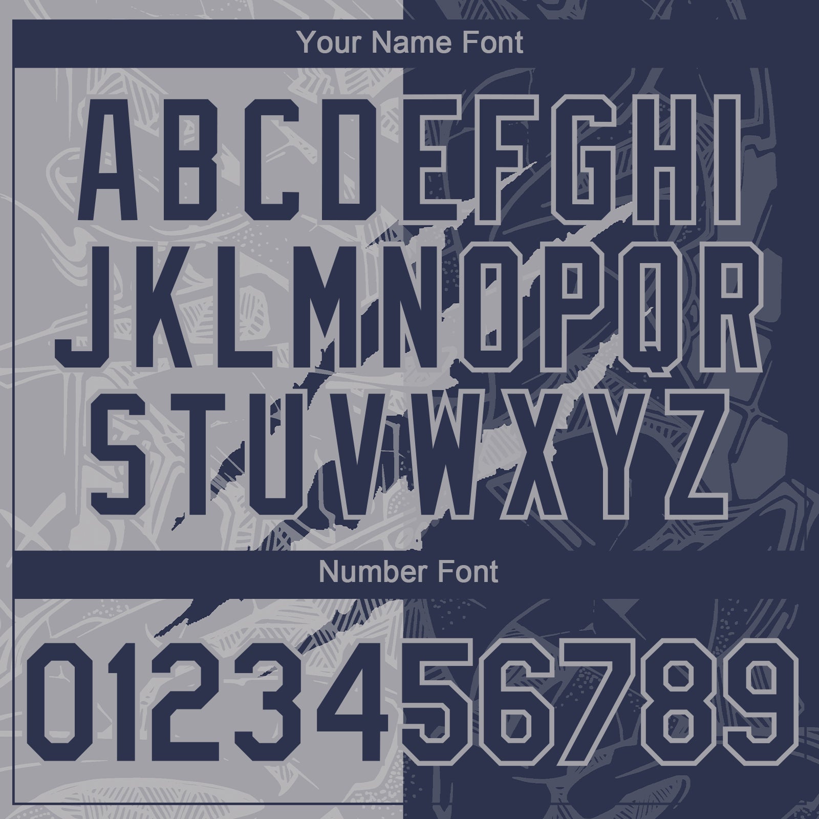 Custom Graffiti Pattern Navy-Gray 3D Scratch Authentic Baseball Jersey view 5