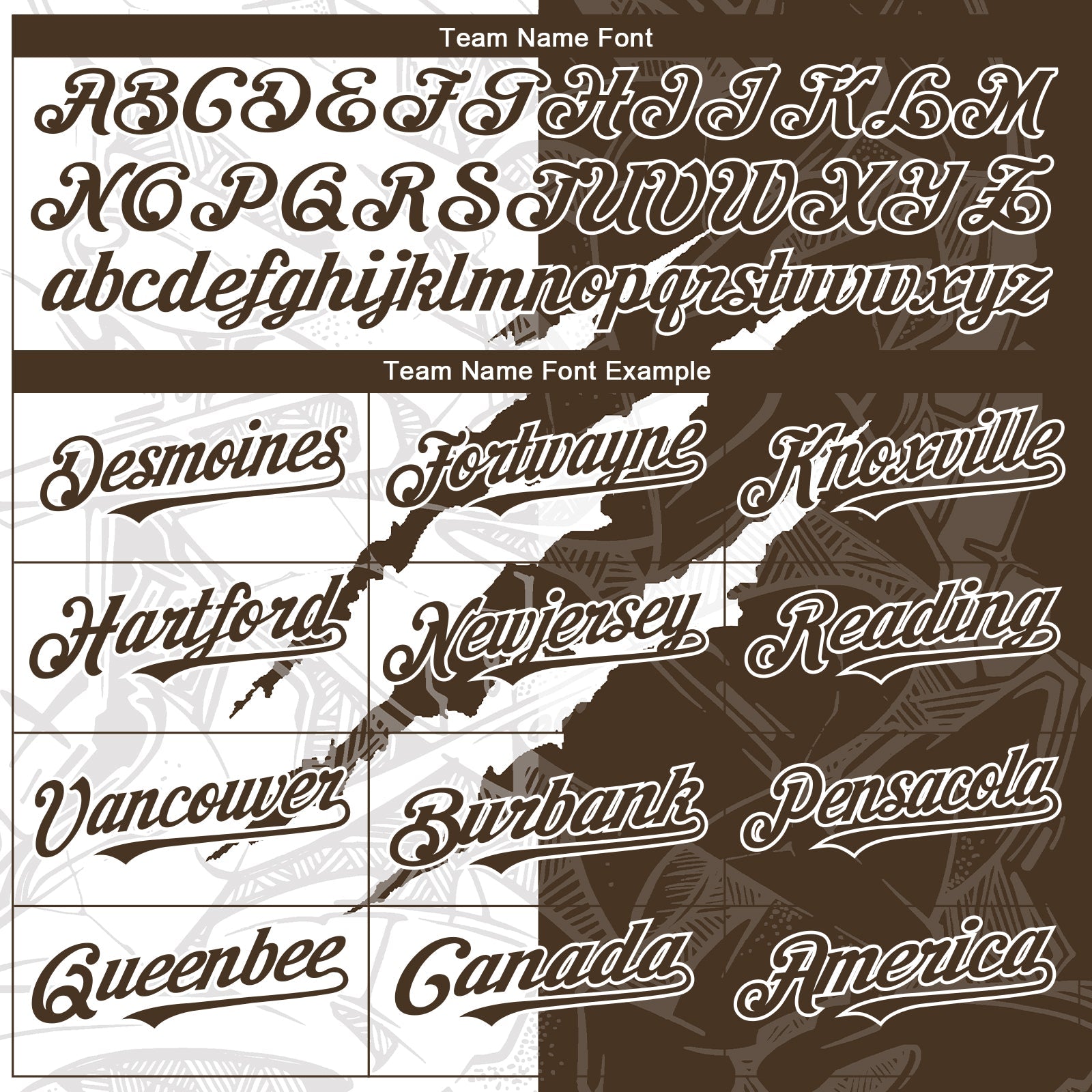 Custom Graffiti Pattern Brown-White 3D Scratch Authentic Baseball Jersey view 4