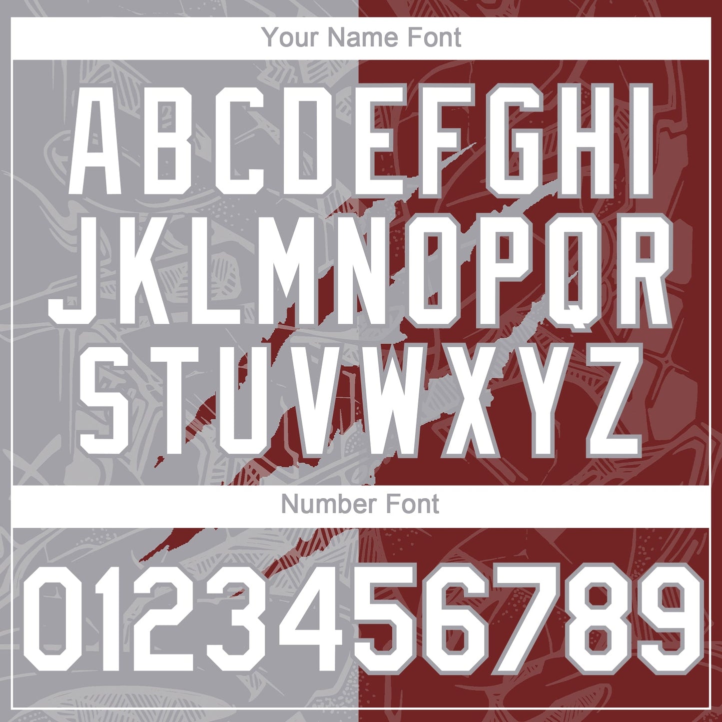 Custom Graffiti Pattern White Burgundy-Gray 3D Scratch Authentic Baseball Jersey view 5