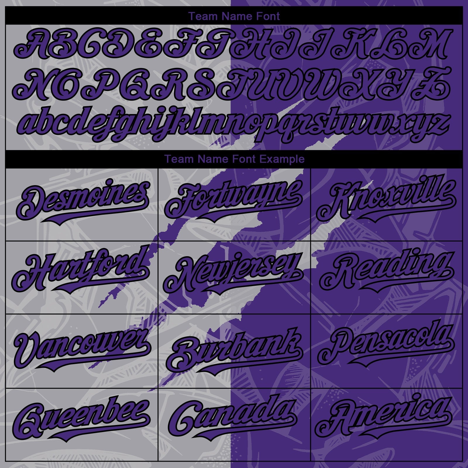 Custom Graffiti Pattern Purple Gray-Black 3D Scratch Authentic Baseball Jersey view 4