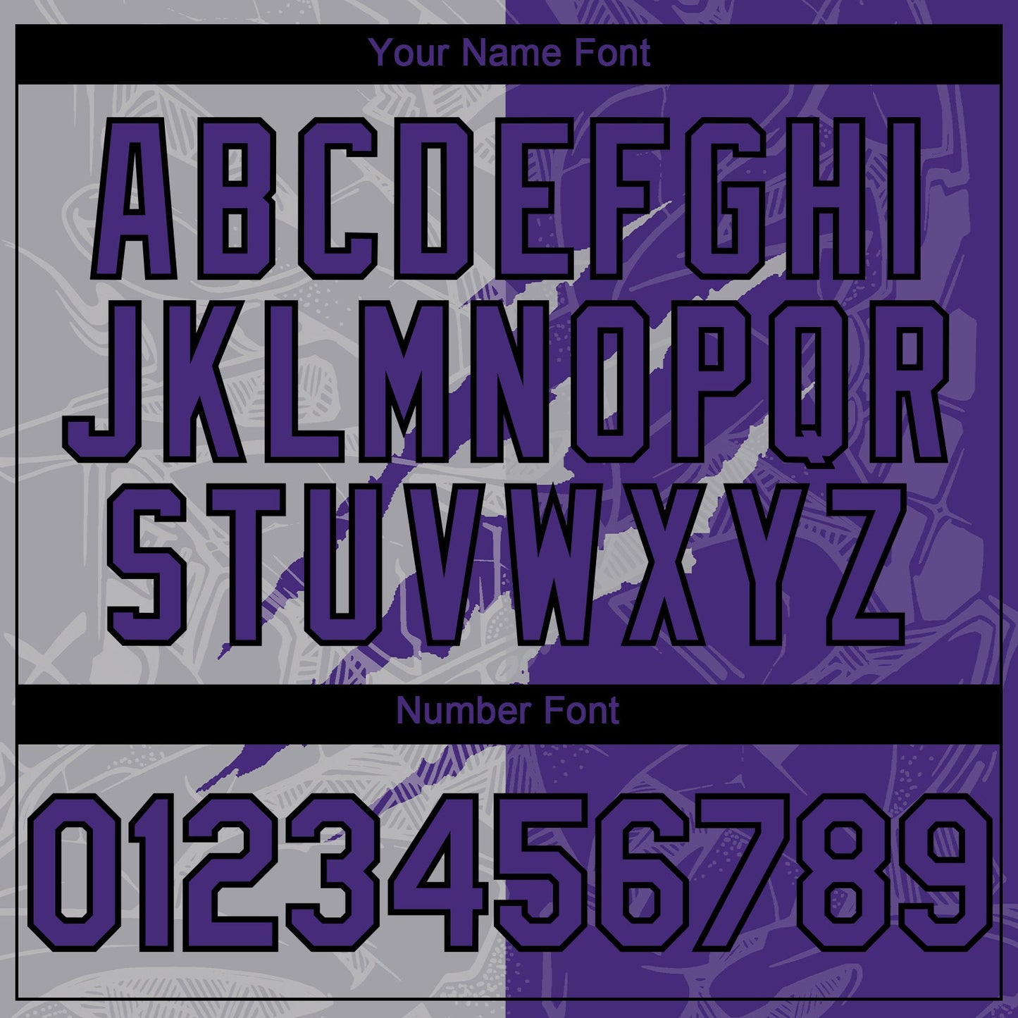 Custom Graffiti Pattern Purple Gray-Black 3D Scratch Authentic Baseball Jersey view 5