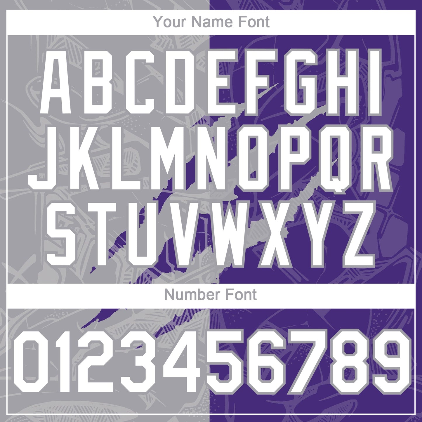 Custom Graffiti Pattern White Purple-Gray 3D Scratch Authentic Baseball Jersey view 5