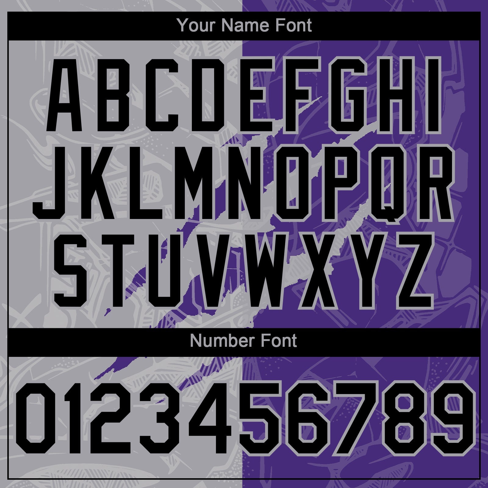 Custom Graffiti Pattern Black Purple-Gray 3D Scratch Authentic Baseball Jersey view 5