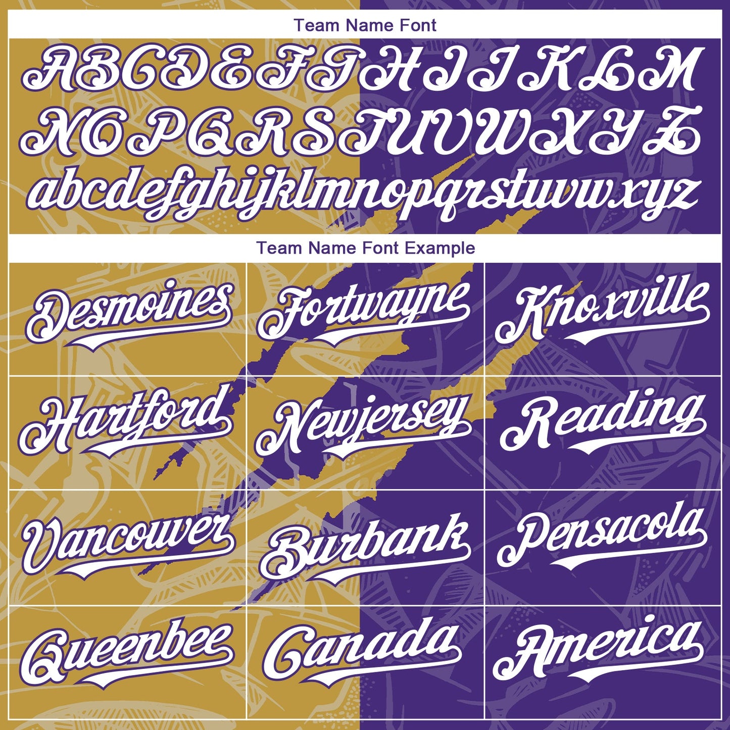 Custom Graffiti Pattern White Purple-Old Gold 3D Scratch Authentic Baseball Jersey view 4