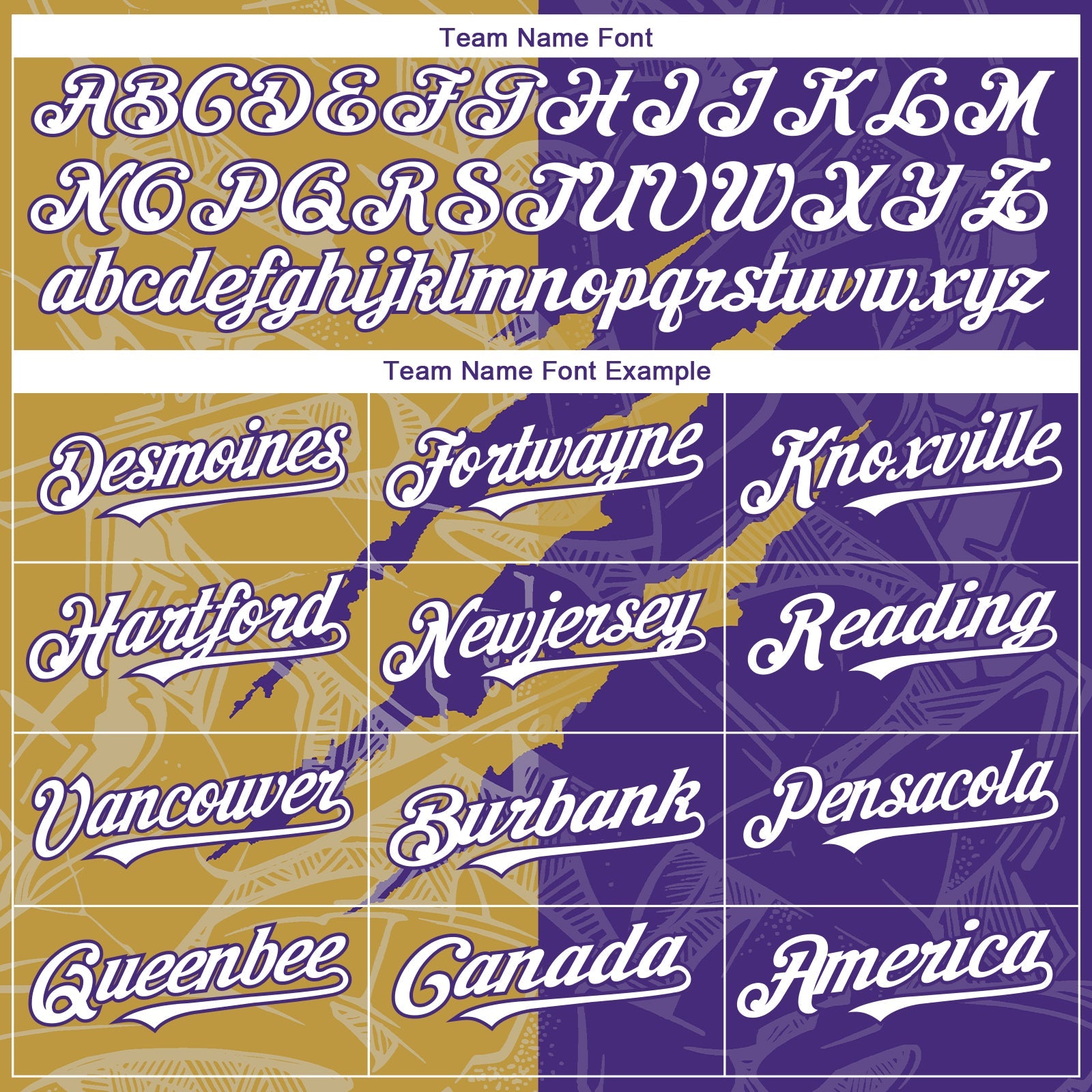 Custom Graffiti Pattern White Purple-Old Gold 3D Scratch Authentic Baseball Jersey view 4