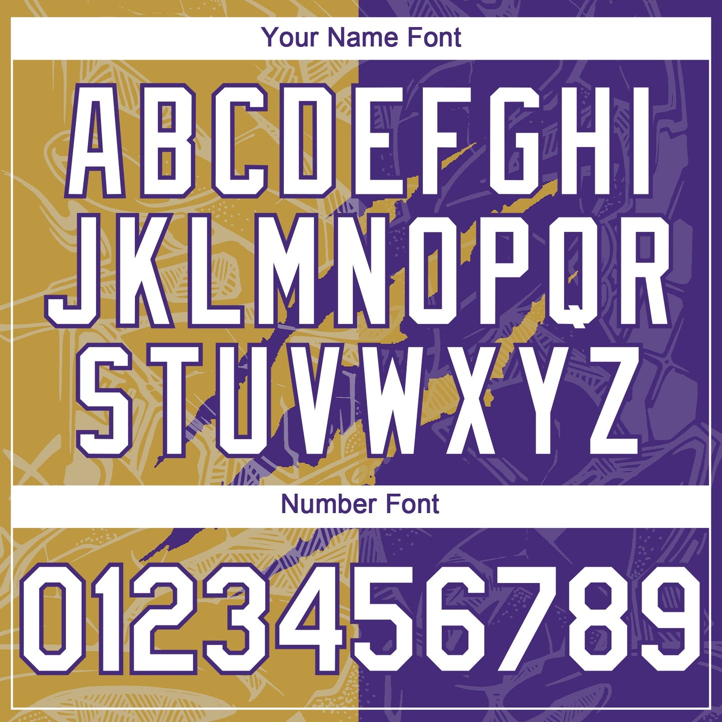 Custom Graffiti Pattern White Purple-Old Gold 3D Scratch Authentic Baseball Jersey view 5