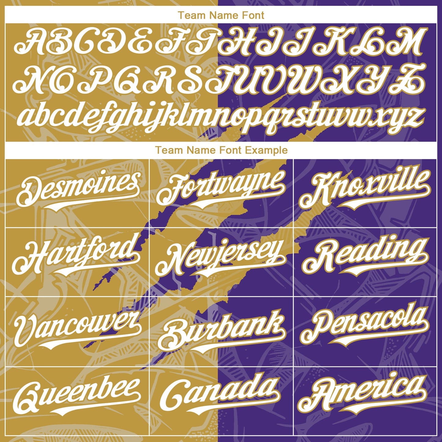 Custom Graffiti Pattern White Purple-Old Gold 3D Scratch Authentic Baseball Jersey view 4