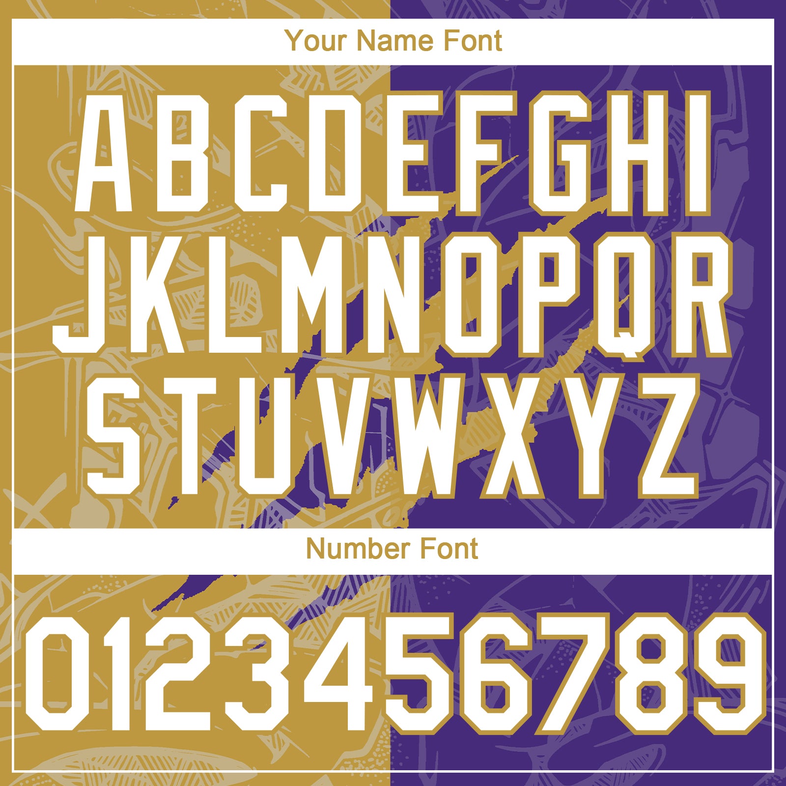 Custom Graffiti Pattern White Purple-Old Gold 3D Scratch Authentic Baseball Jersey view 5