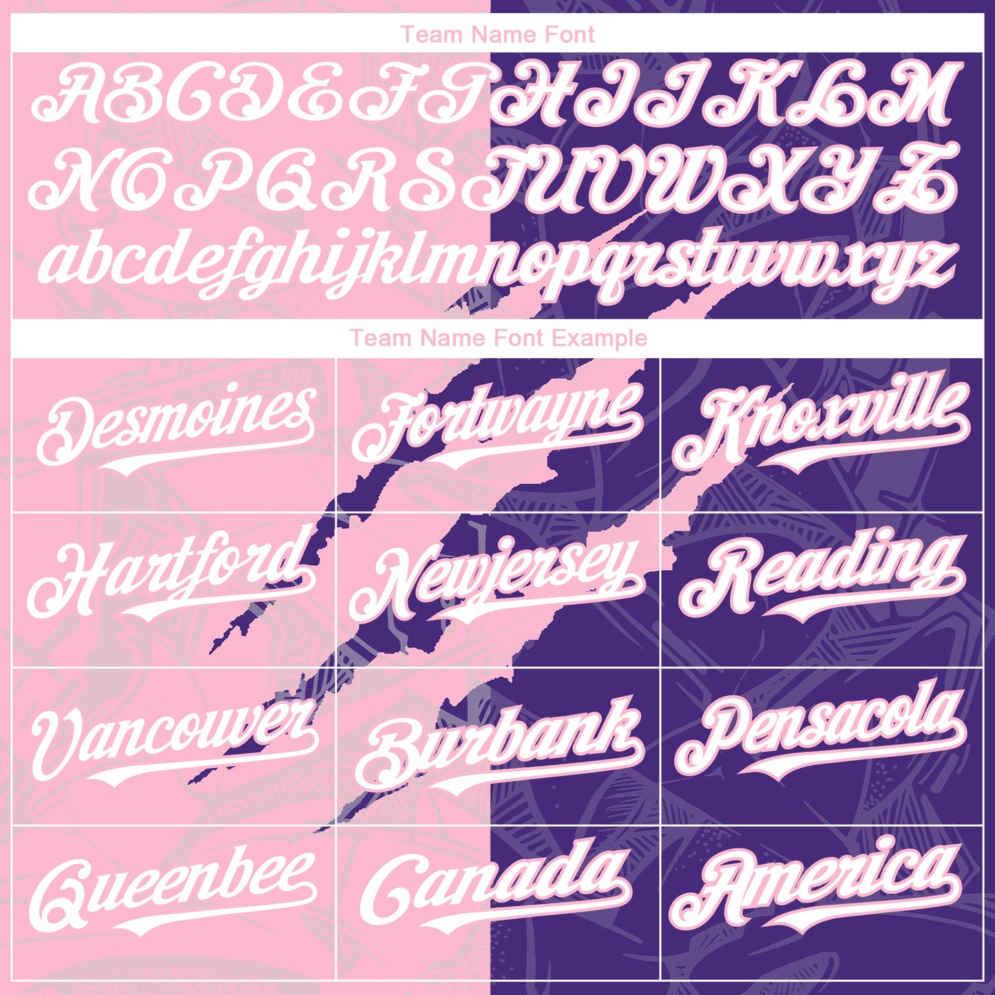 Custom Graffiti Pattern White Purple-Light Pink 3D Scratch Authentic Baseball Jersey view 4