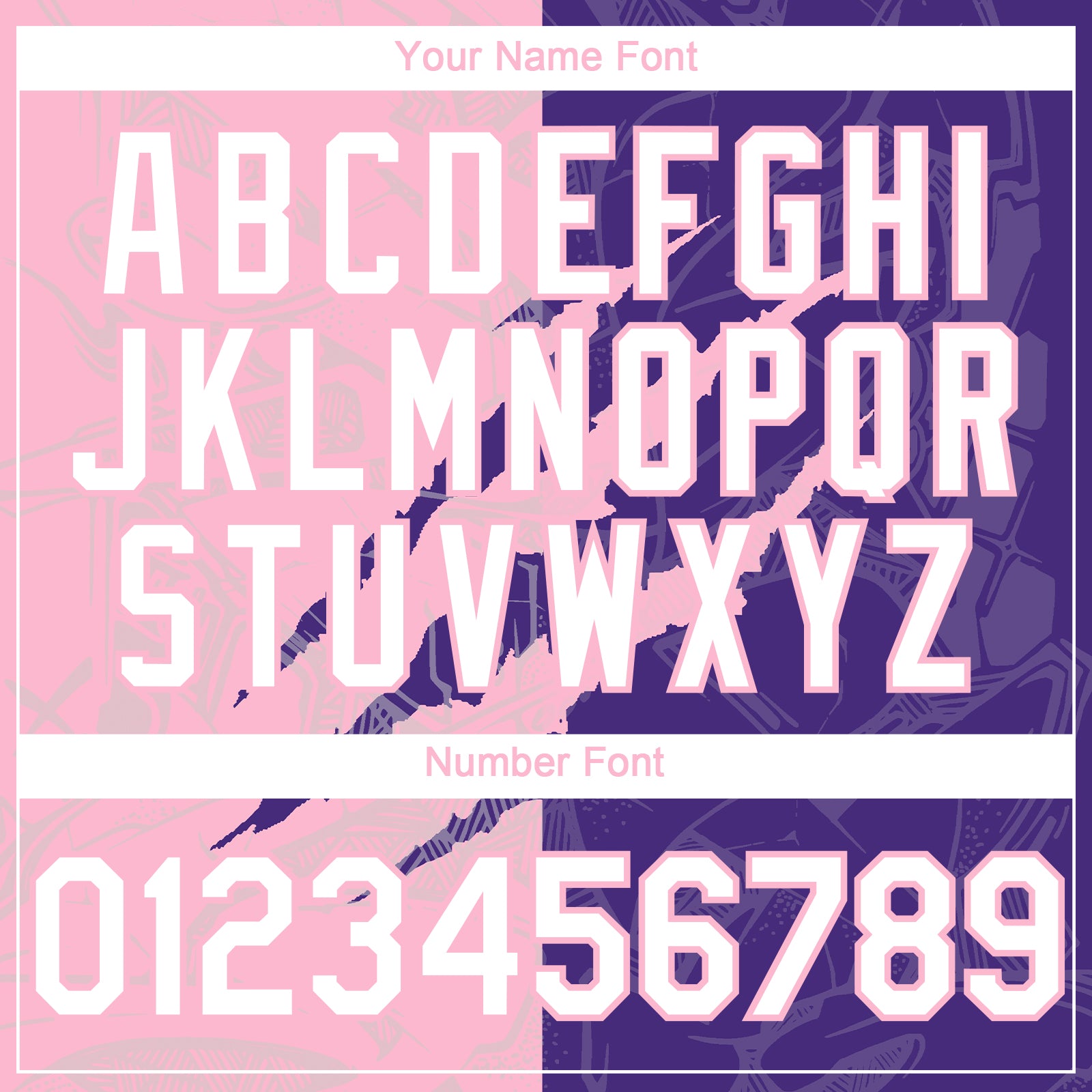 Custom Graffiti Pattern White Purple-Light Pink 3D Scratch Authentic Baseball Jersey view 5