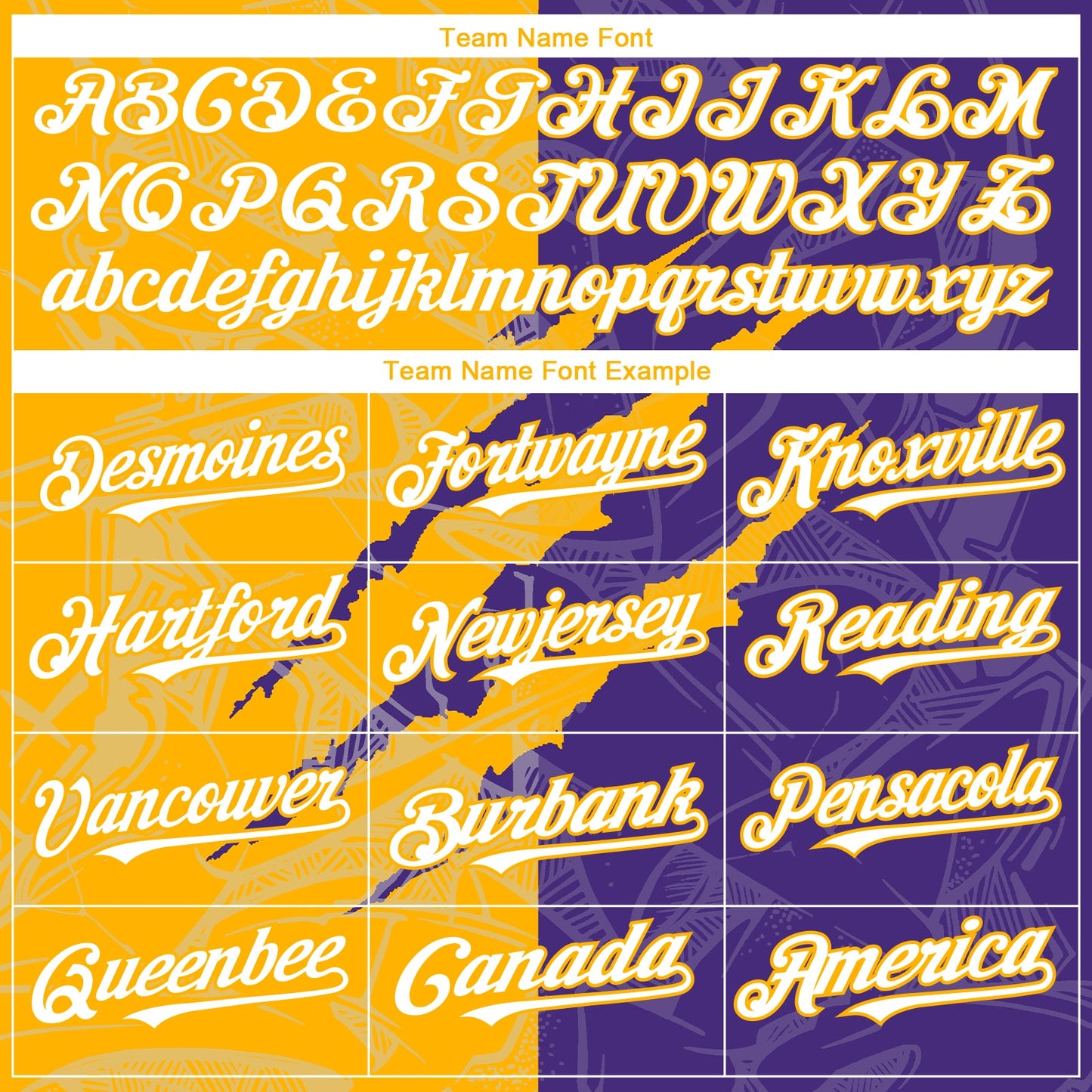 Custom Graffiti Pattern White Purple-Gold 3D Scratch Authentic Baseball Jersey view 4