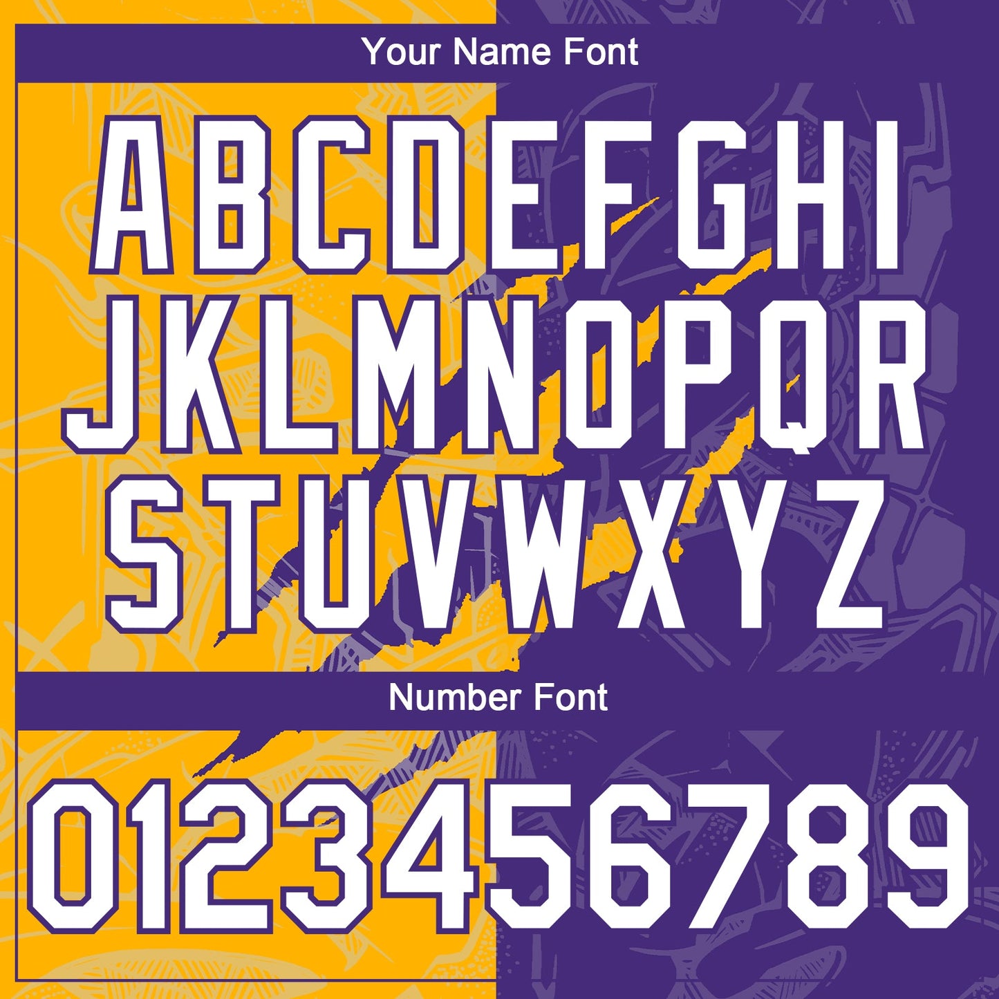 Custom Graffiti Pattern White Purple-Gold 3D Scratch Authentic Baseball Jersey view 5