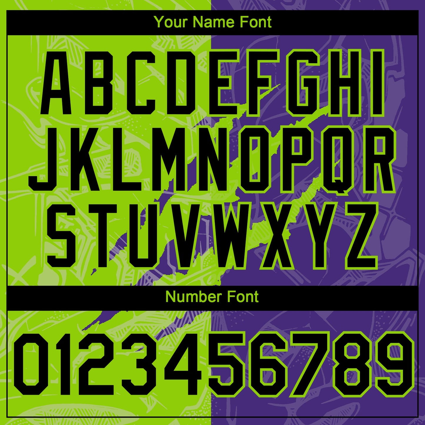 Custom Graffiti Pattern Black Purple-Neon Green 3D Scratch Authentic Baseball Jersey view 5