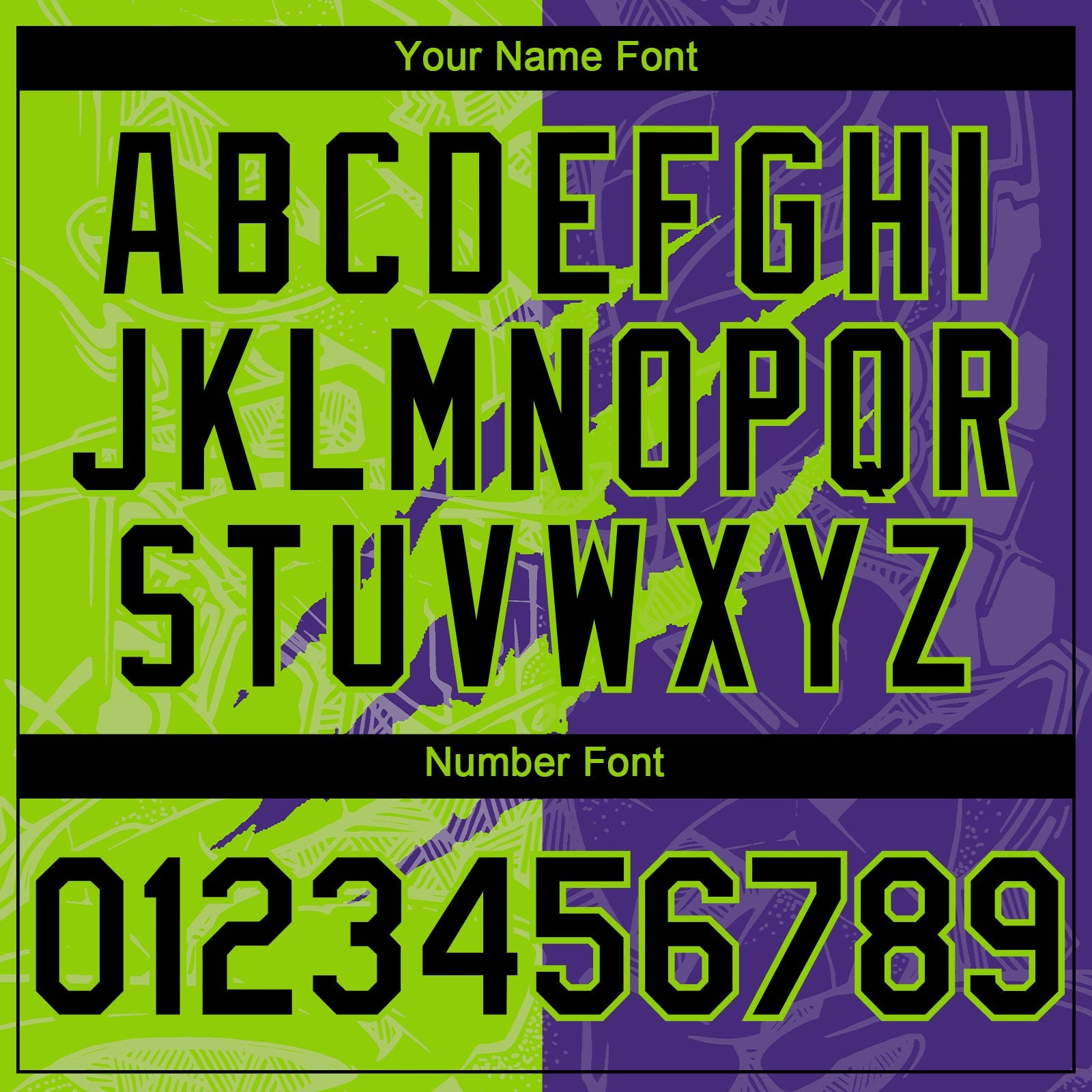 Custom Graffiti Pattern Black Purple-Neon Green 3D Scratch Authentic Baseball Jersey view 5
