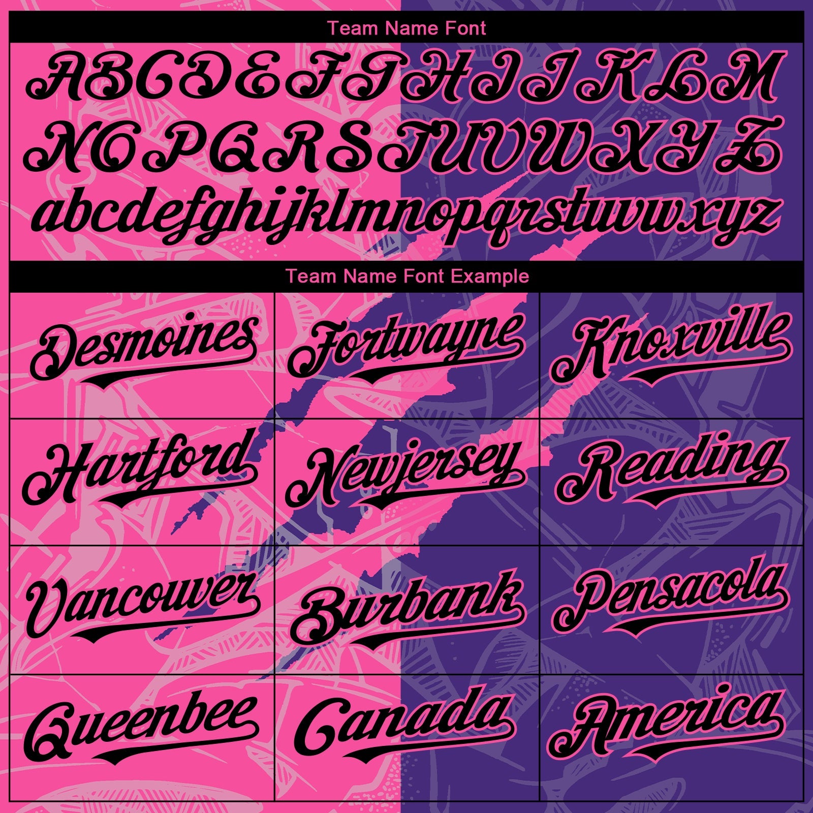 Custom Graffiti Pattern Black Purple-Pink 3D Scratch Authentic Baseball Jersey view 4