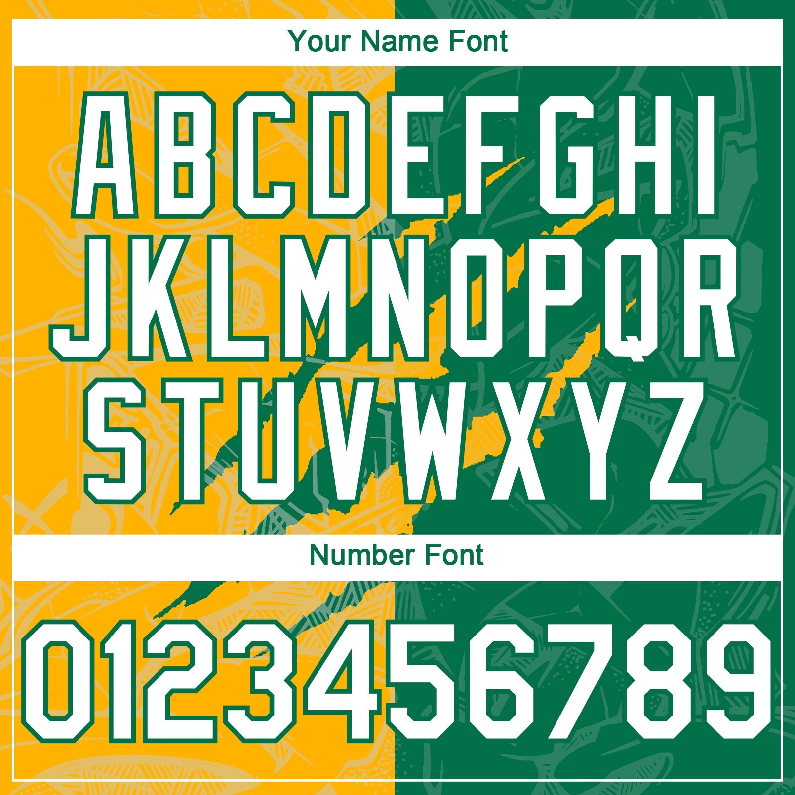 Custom Graffiti Pattern White Kelly Green-Gold 3D Scratch Authentic Baseball Jersey view 5