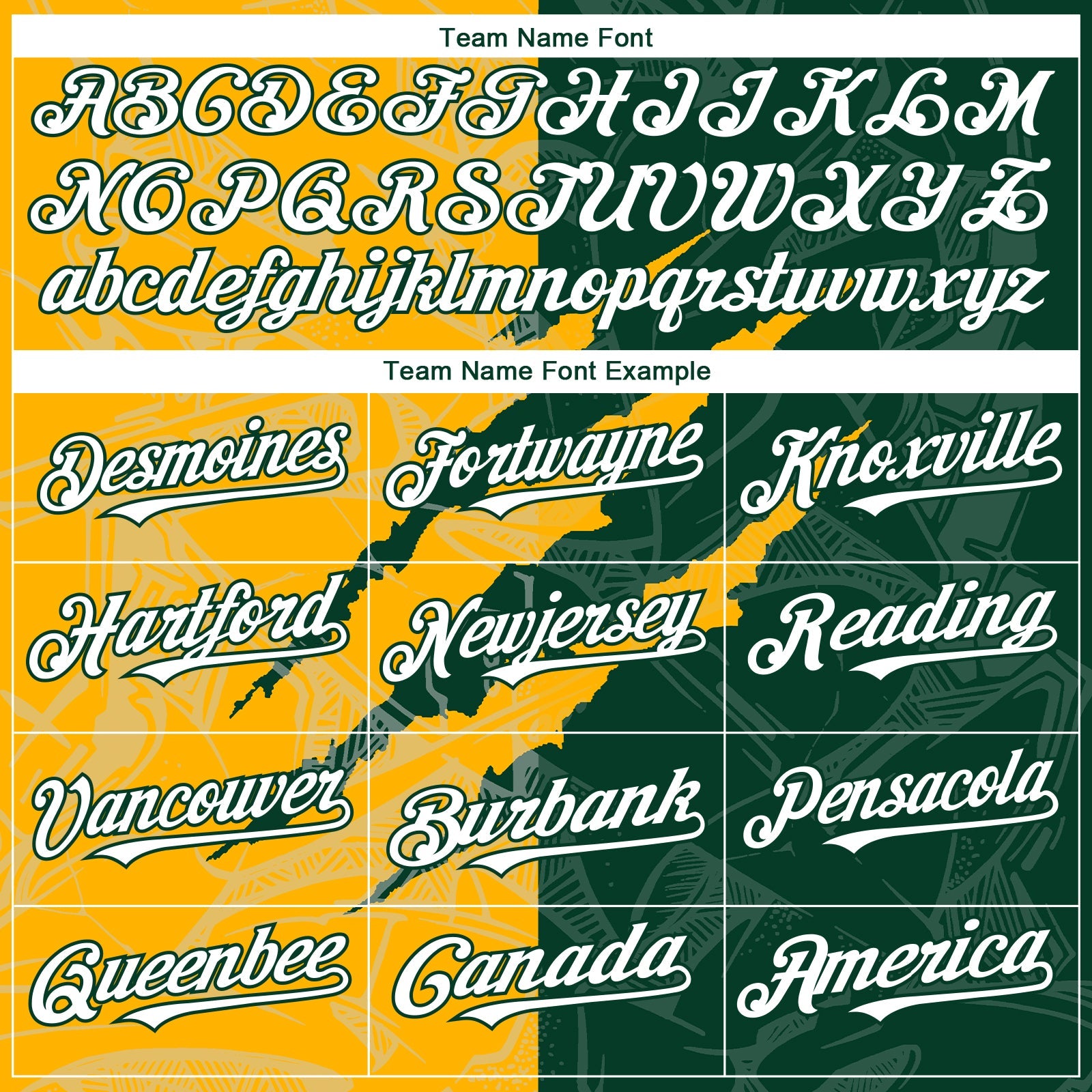 Custom Graffiti Pattern White Green-Gold 3D Scratch Authentic Baseball Jersey view 4