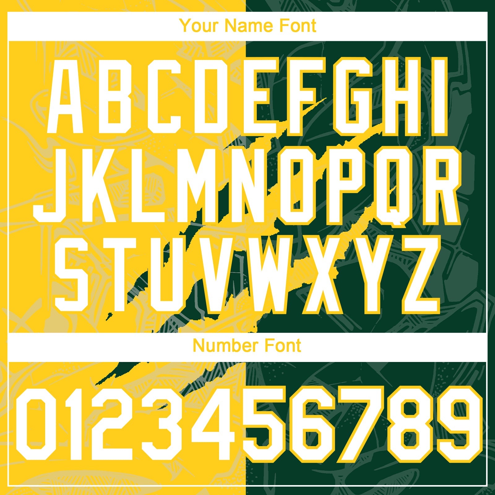 Custom Graffiti Pattern White Green-Yellow 3D Scratch Authentic Baseball Jersey view 5