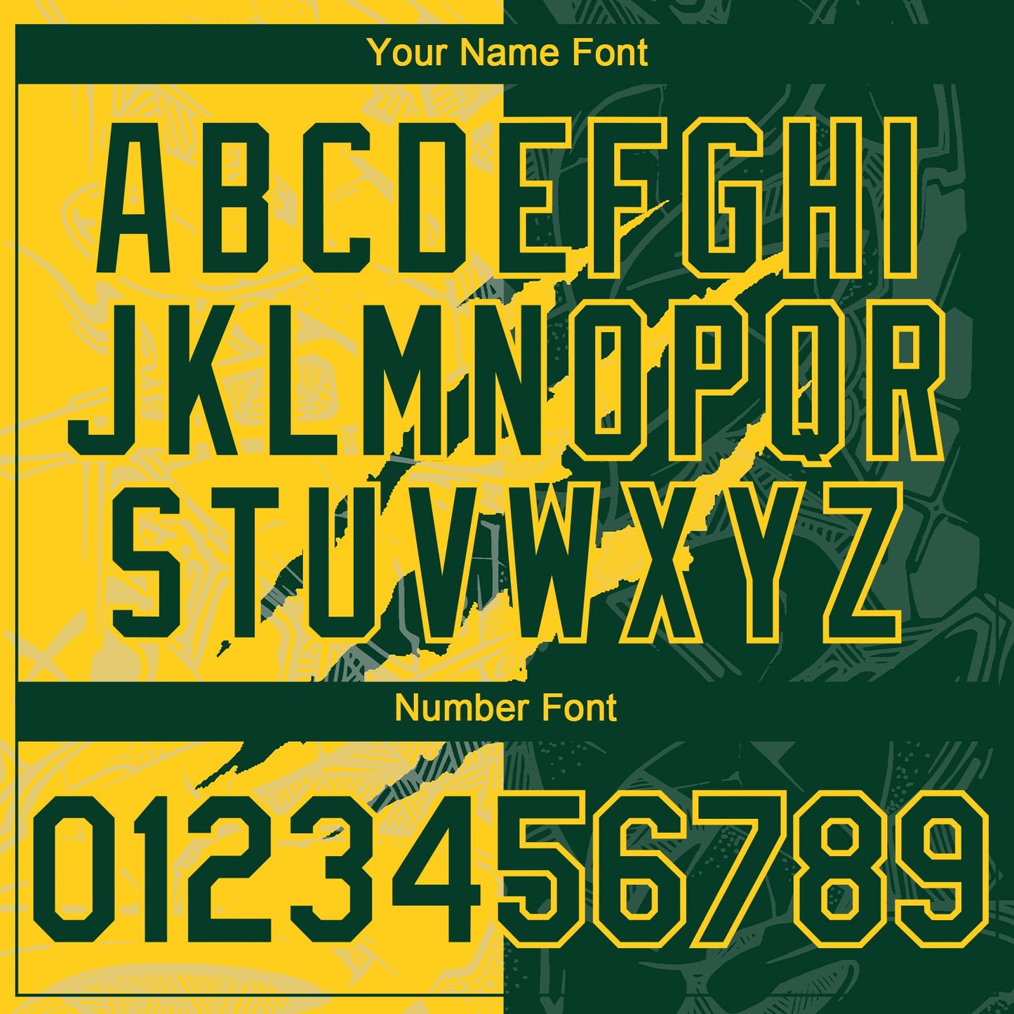 Custom Graffiti Pattern Green-Yellow 3D Scratch Authentic Baseball Jersey view 5