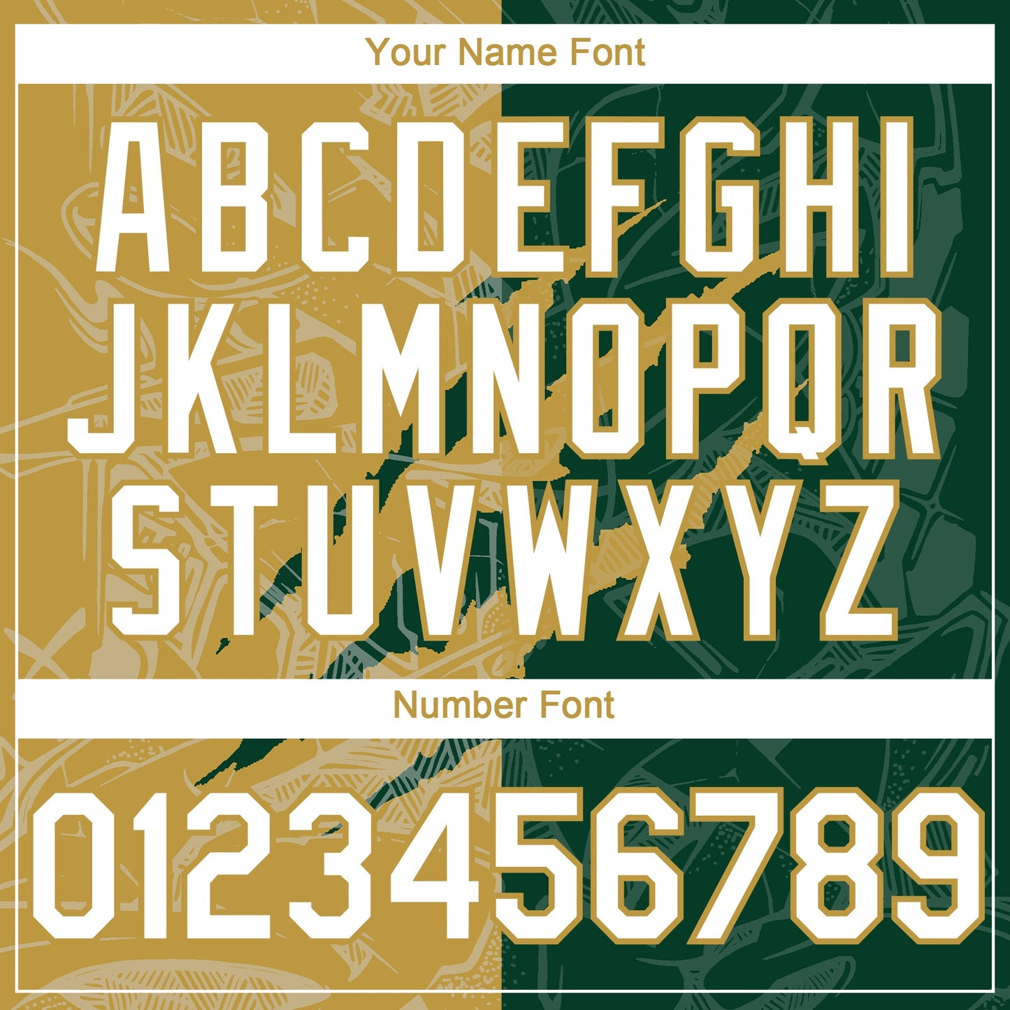 Custom Graffiti Pattern White Green-Old Gold 3D Scratch Authentic Baseball Jersey view 5