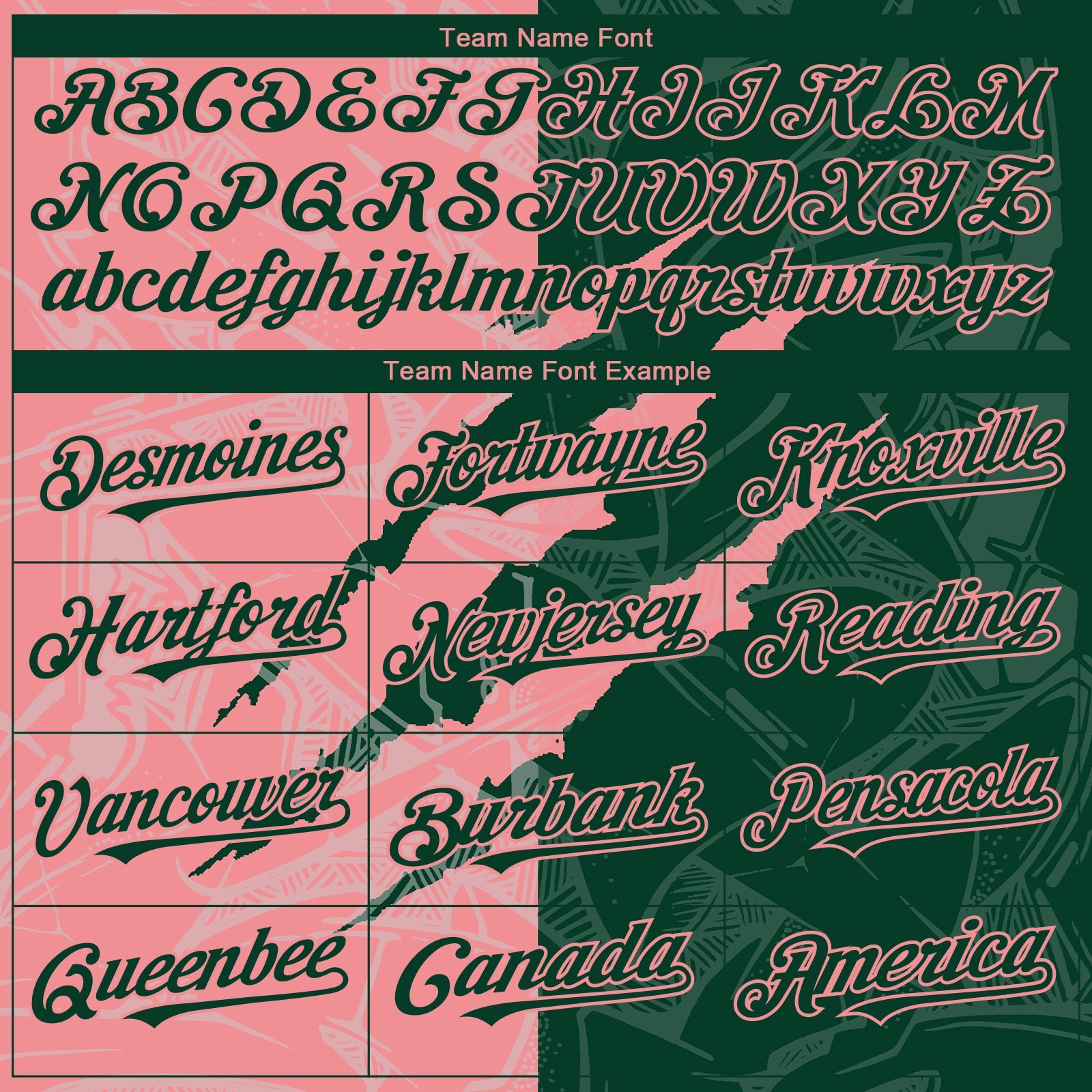 Custom Graffiti Pattern Green-Medium Pink 3D Scratch Authentic Baseball Jersey view 4