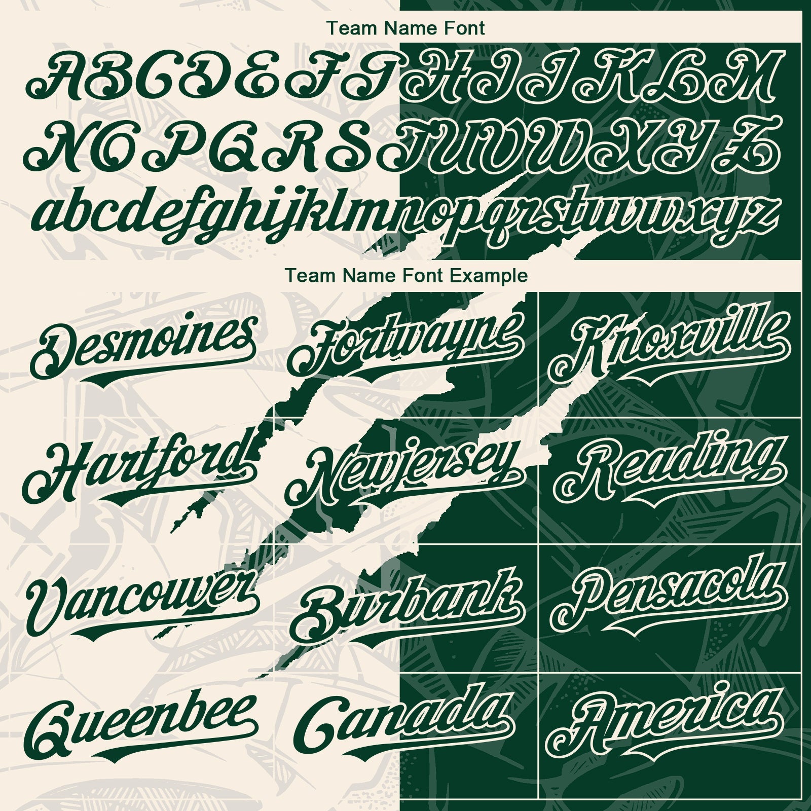 Custom Graffiti Pattern Green-Cream 3D Scratch Authentic Baseball Jersey view 4