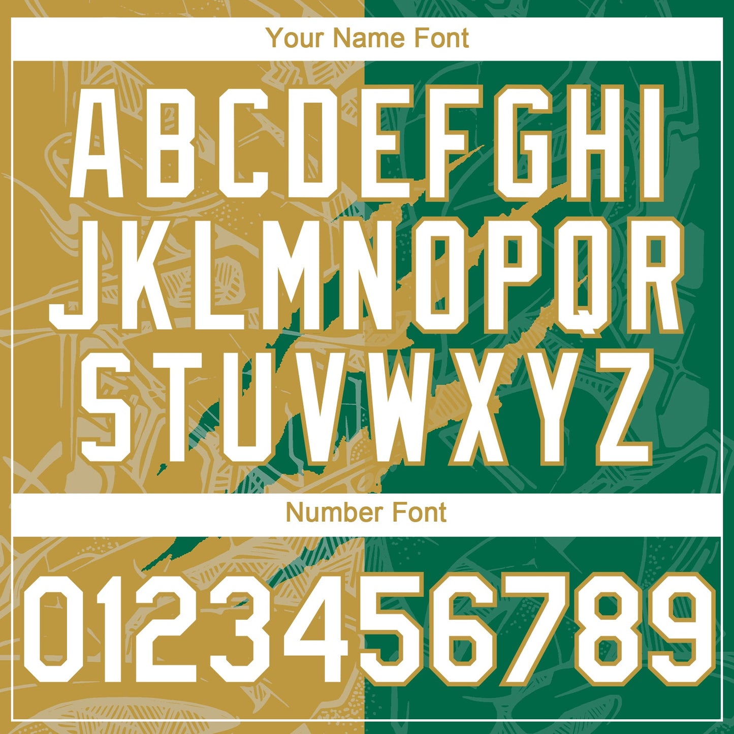 Custom Graffiti Pattern White Kelly Green-Old Gold 3D Scratch Authentic Baseball Jersey view 5