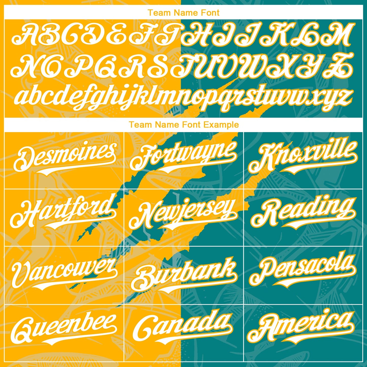 Custom Graffiti Pattern White Teal-Gold 3D Scratch Authentic Baseball Jersey view 4