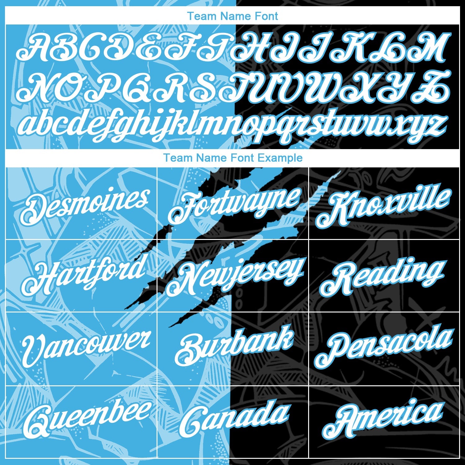 Custom Graffiti Pattern White Black-Sky Blue Scratch 3D Performance T-Shirt view 3