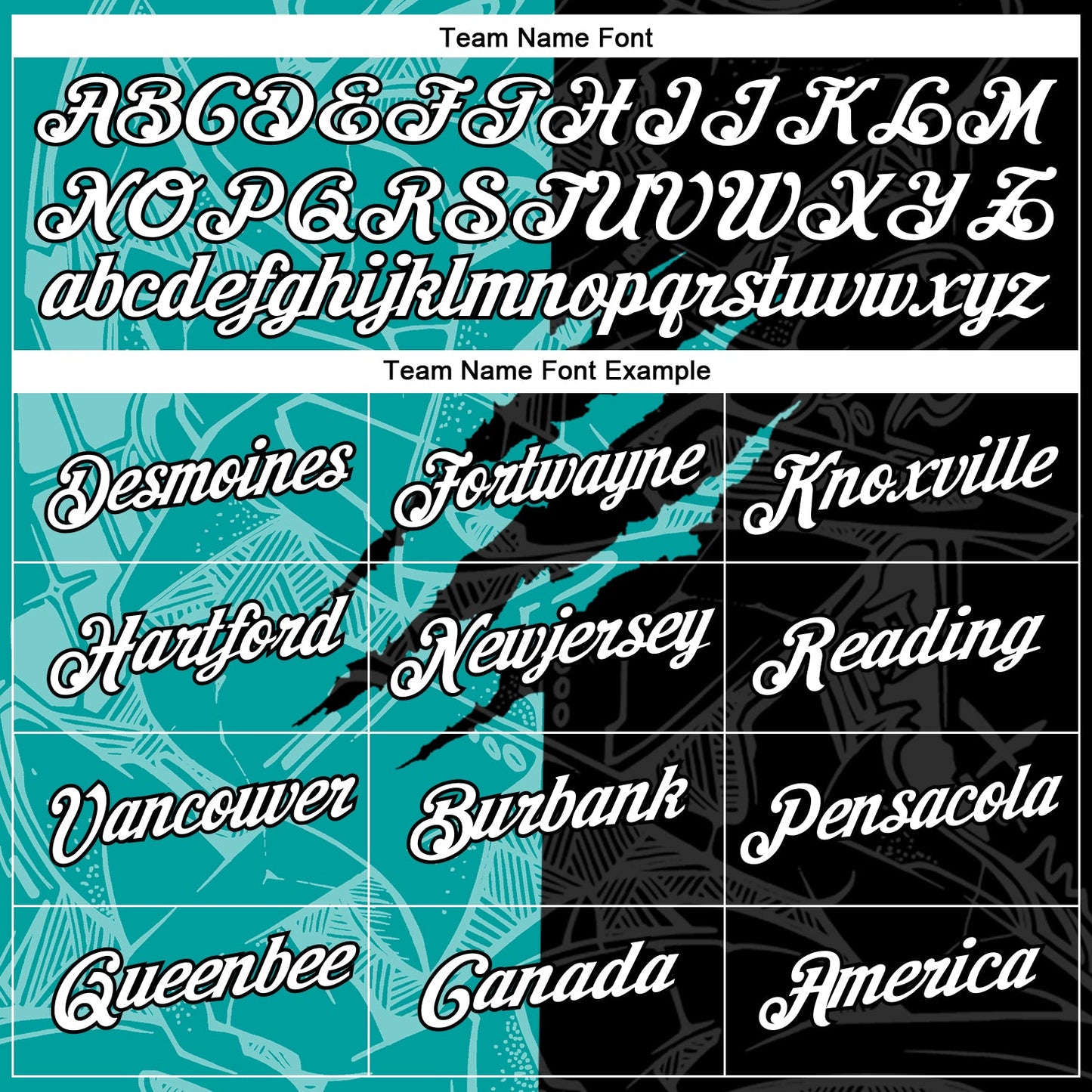 Custom Graffiti Pattern White Black-Aqua Scratch 3D Performance T-Shirt view 3
