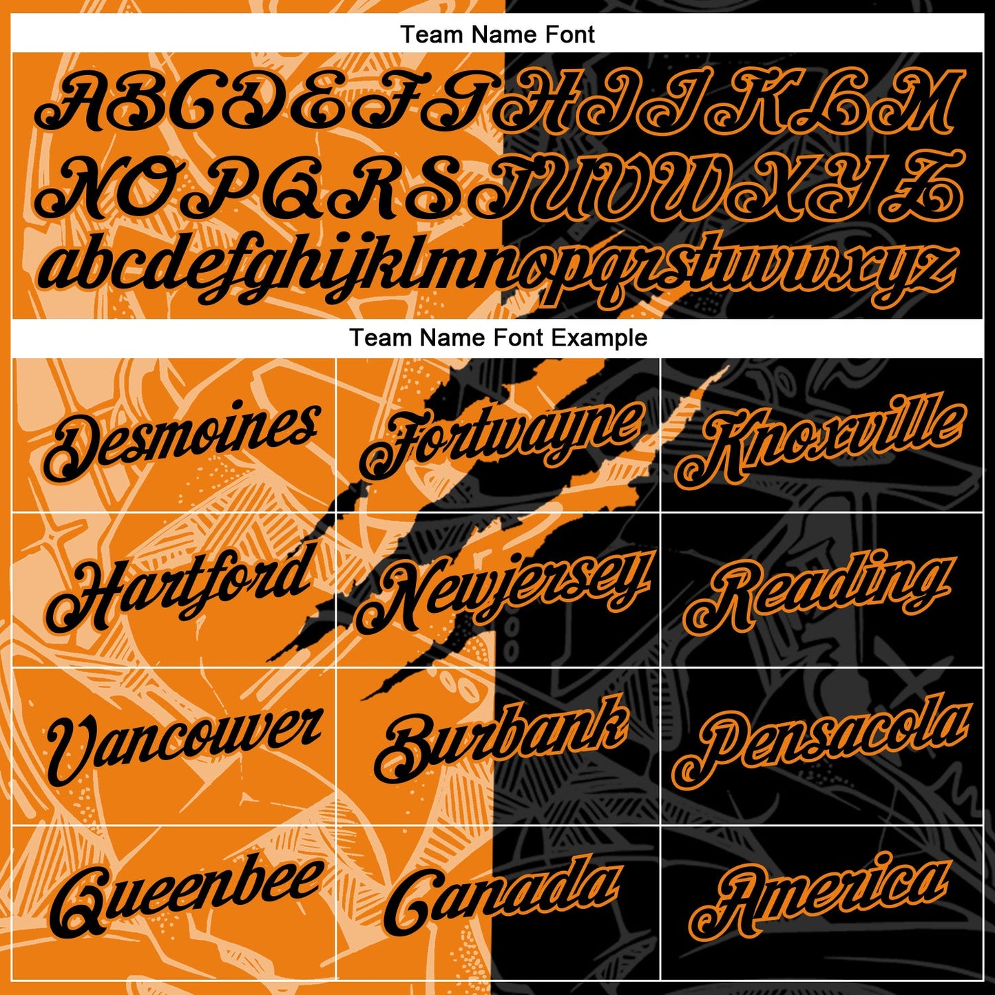 Custom Graffiti Pattern Black-Bay Orange Scratch 3D Performance T-Shirt view 3