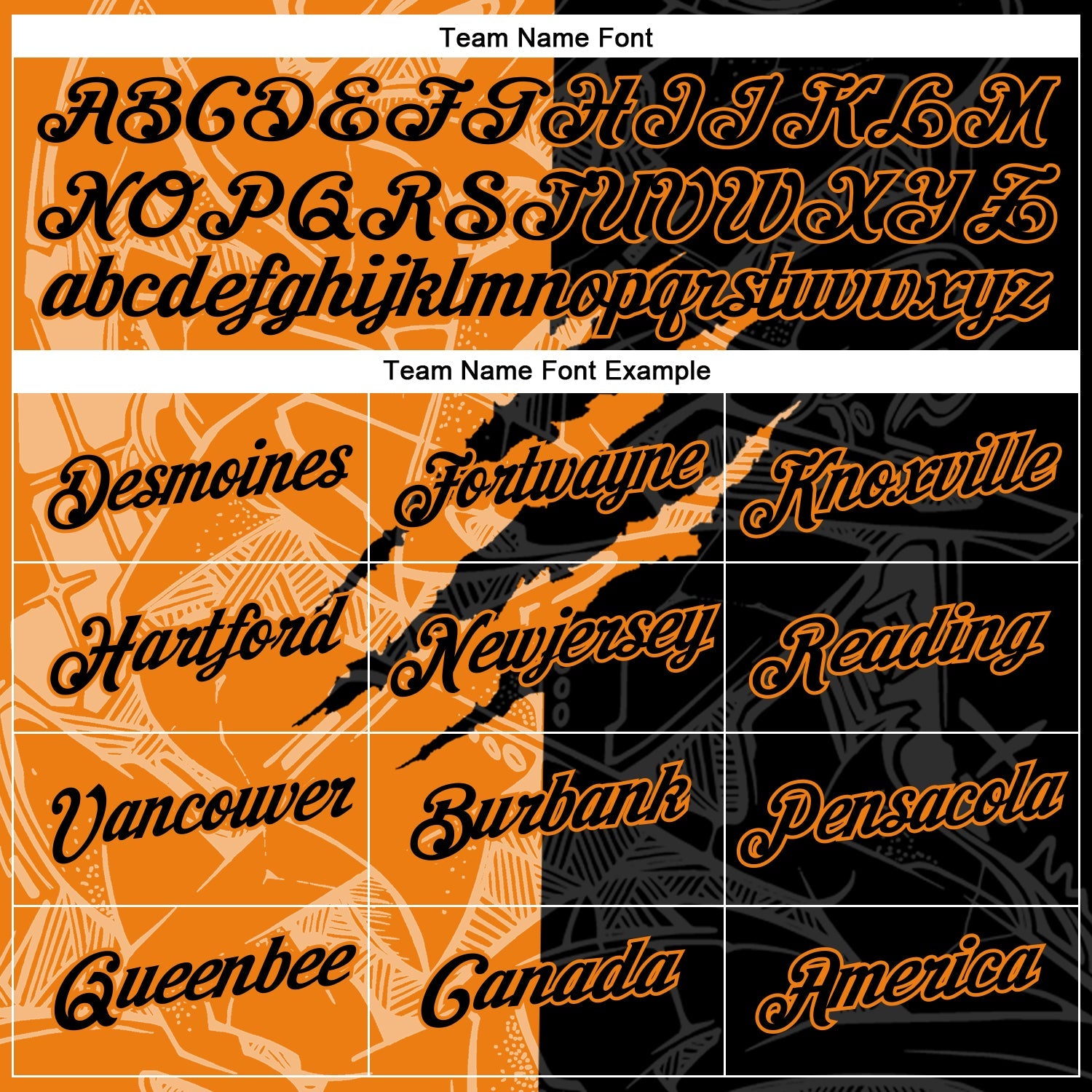 Custom Graffiti Pattern Black-Bay Orange Scratch 3D Performance T-Shirt view 3