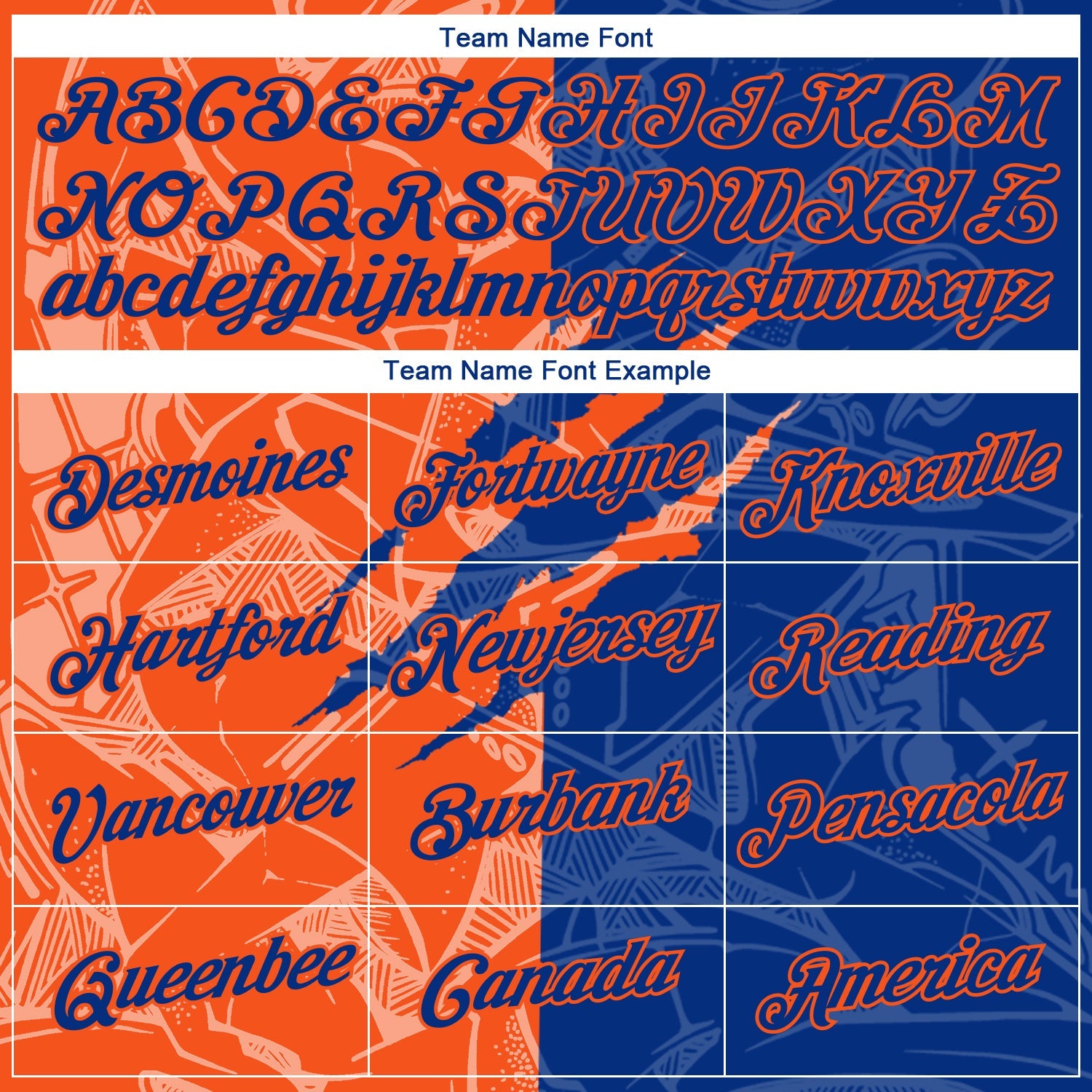 Custom Graffiti Pattern Royal-Orange Scratch 3D Performance T-Shirt view 3