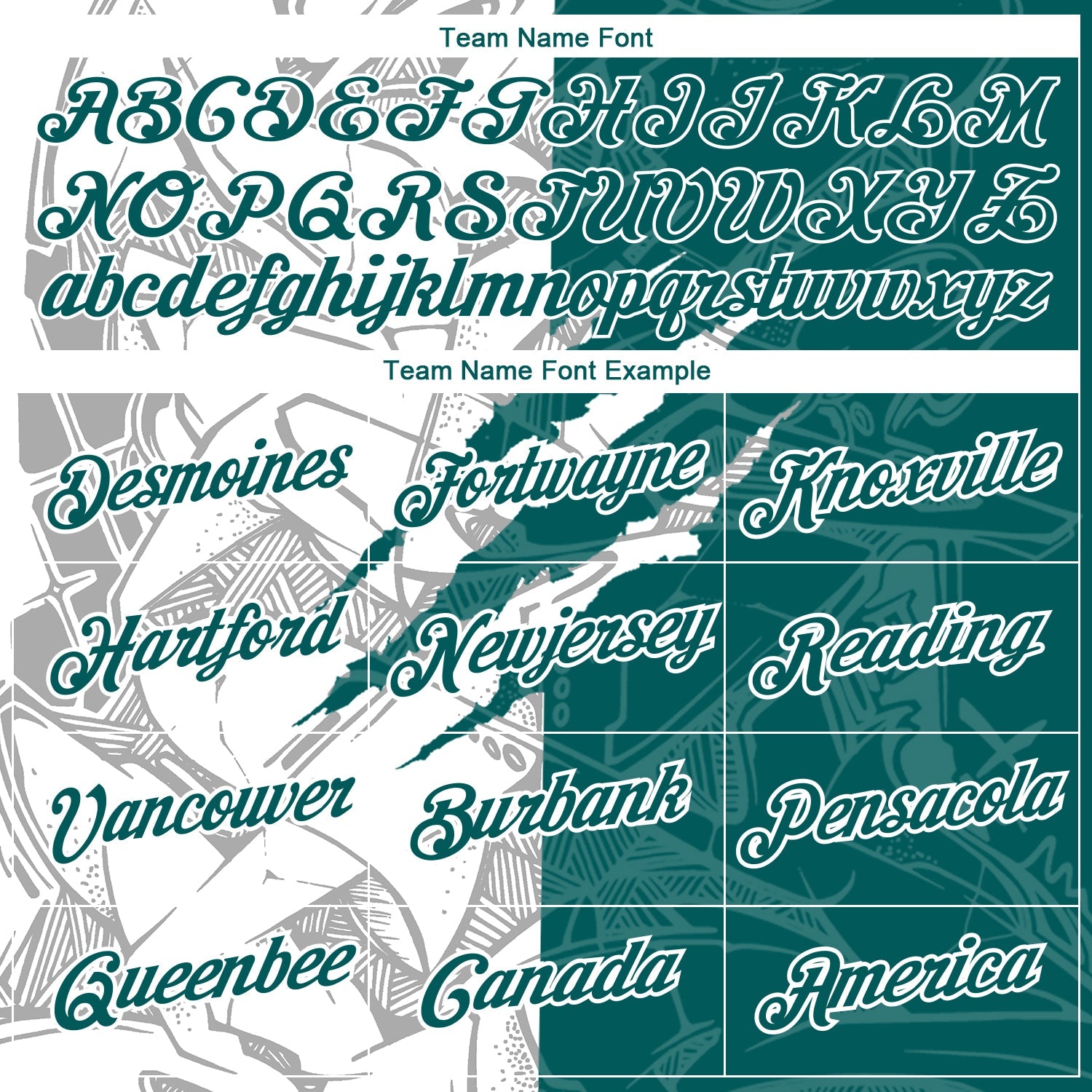 Custom Graffiti Pattern Teal-White Scratch 3D Performance T-Shirt view 3