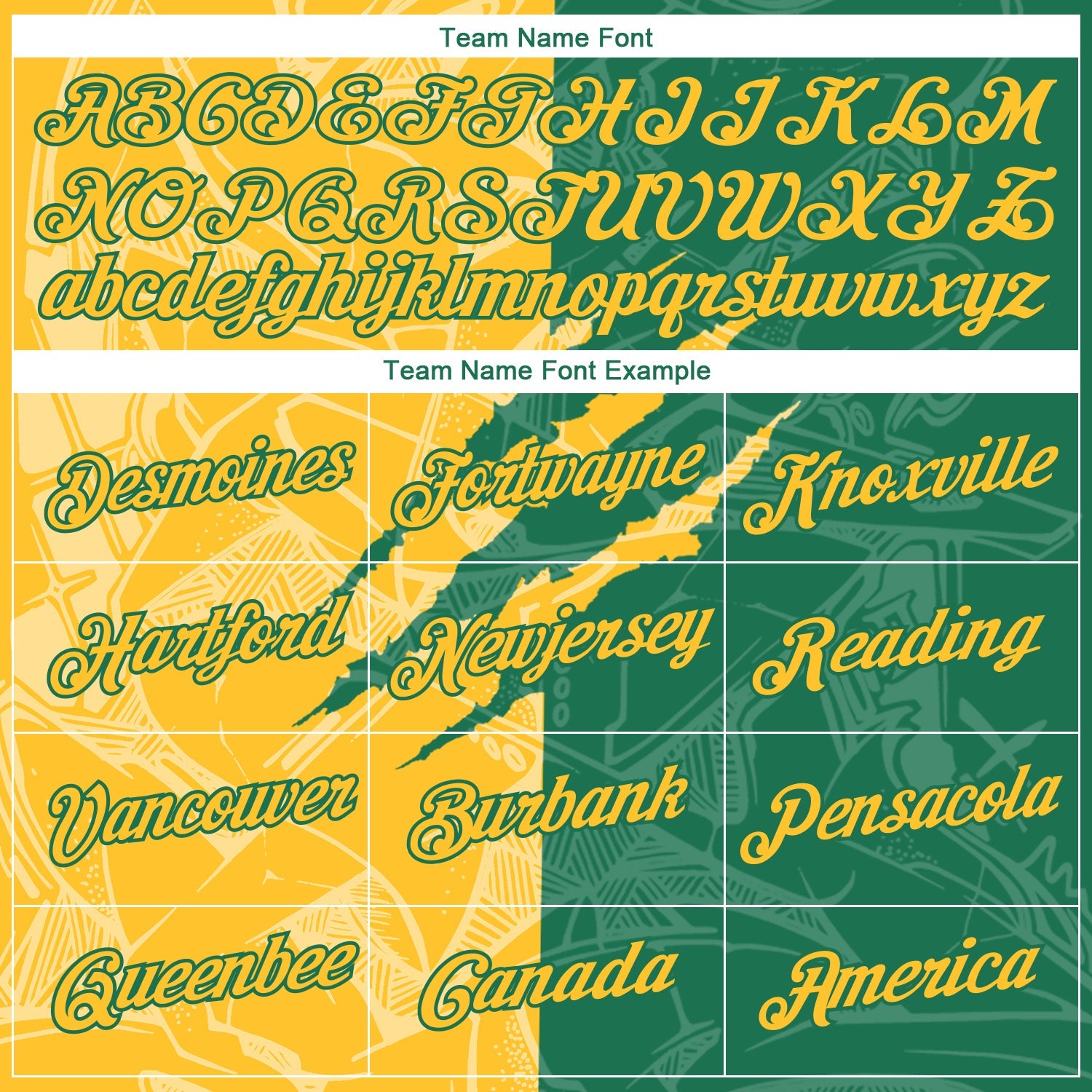 Custom Graffiti Pattern Gold-Kelly Green Scratch 3D Performance T-Shirt view 3