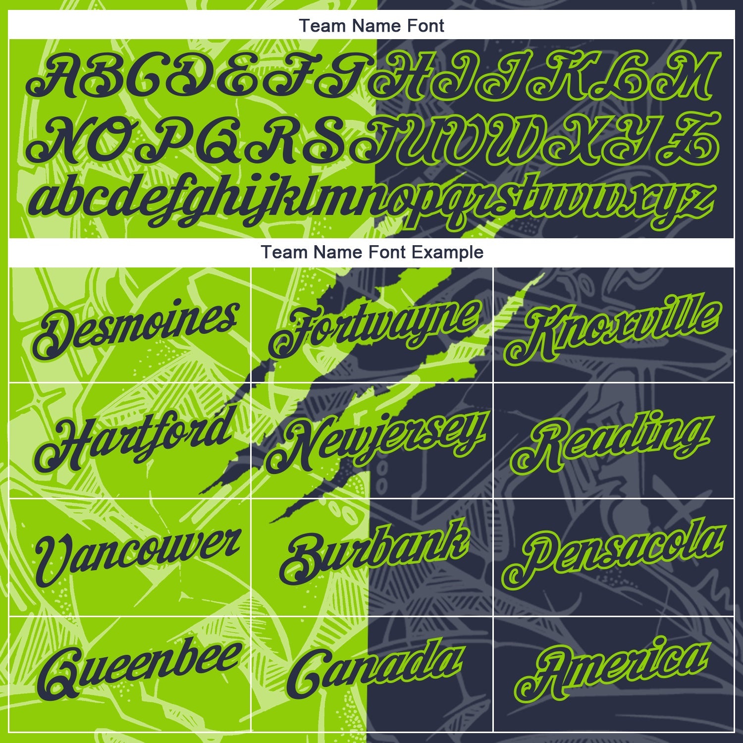 Custom Graffiti Pattern Navy-Neon Green Scratch 3D Performance T-Shirt view 3