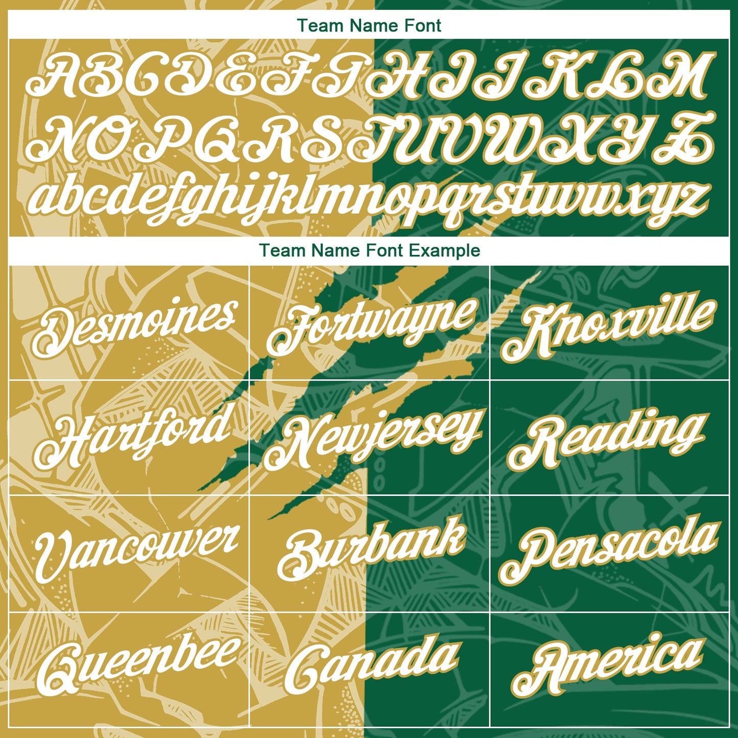 Custom Graffiti Pattern White Kelly Green-Old Gold Scratch 3D Performance T-Shirt view 3