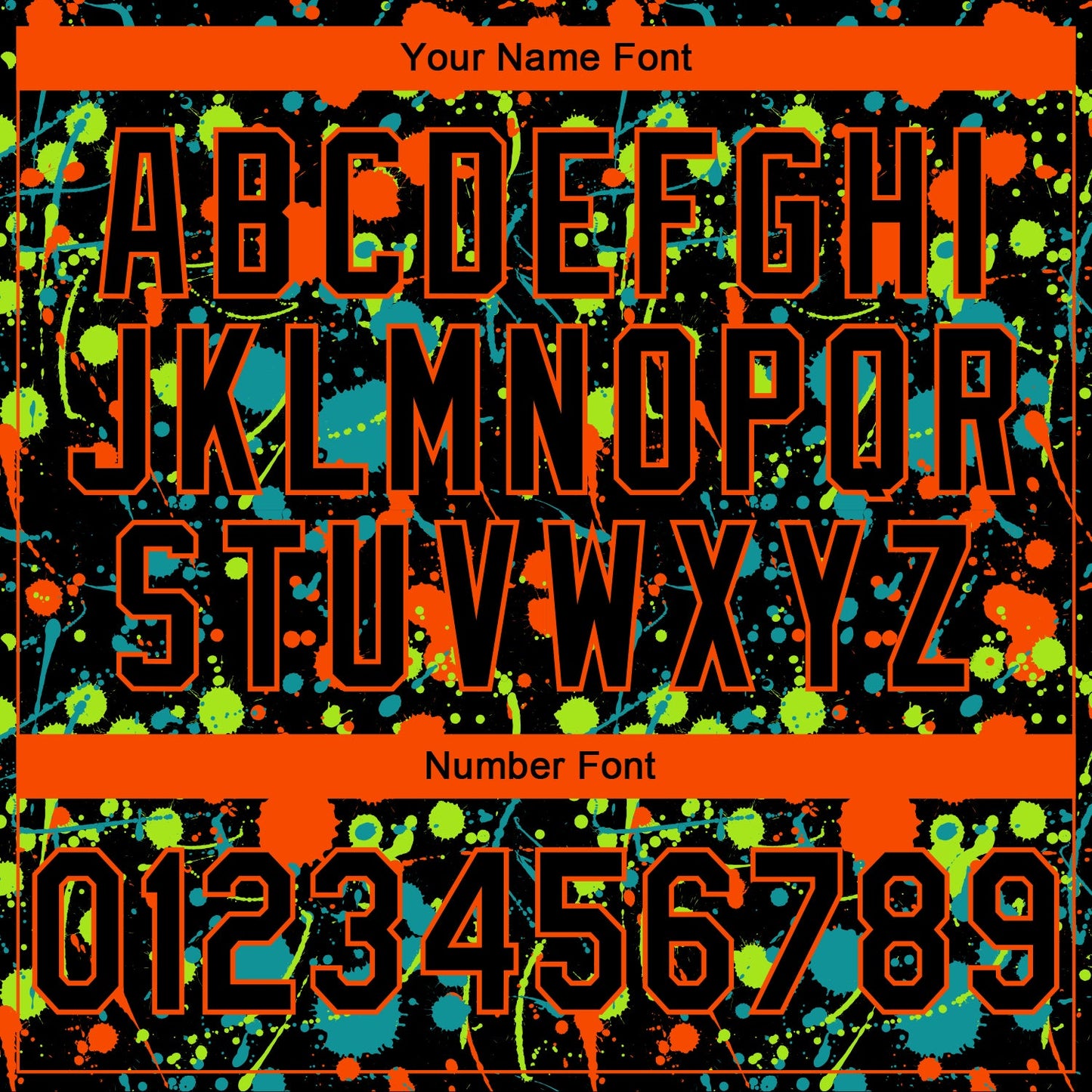 Custom Stitched Graffiti Pattern Black-Orange 3D Splash Grunge Art Sports Pullover Sweatshirt Hoodie view 4