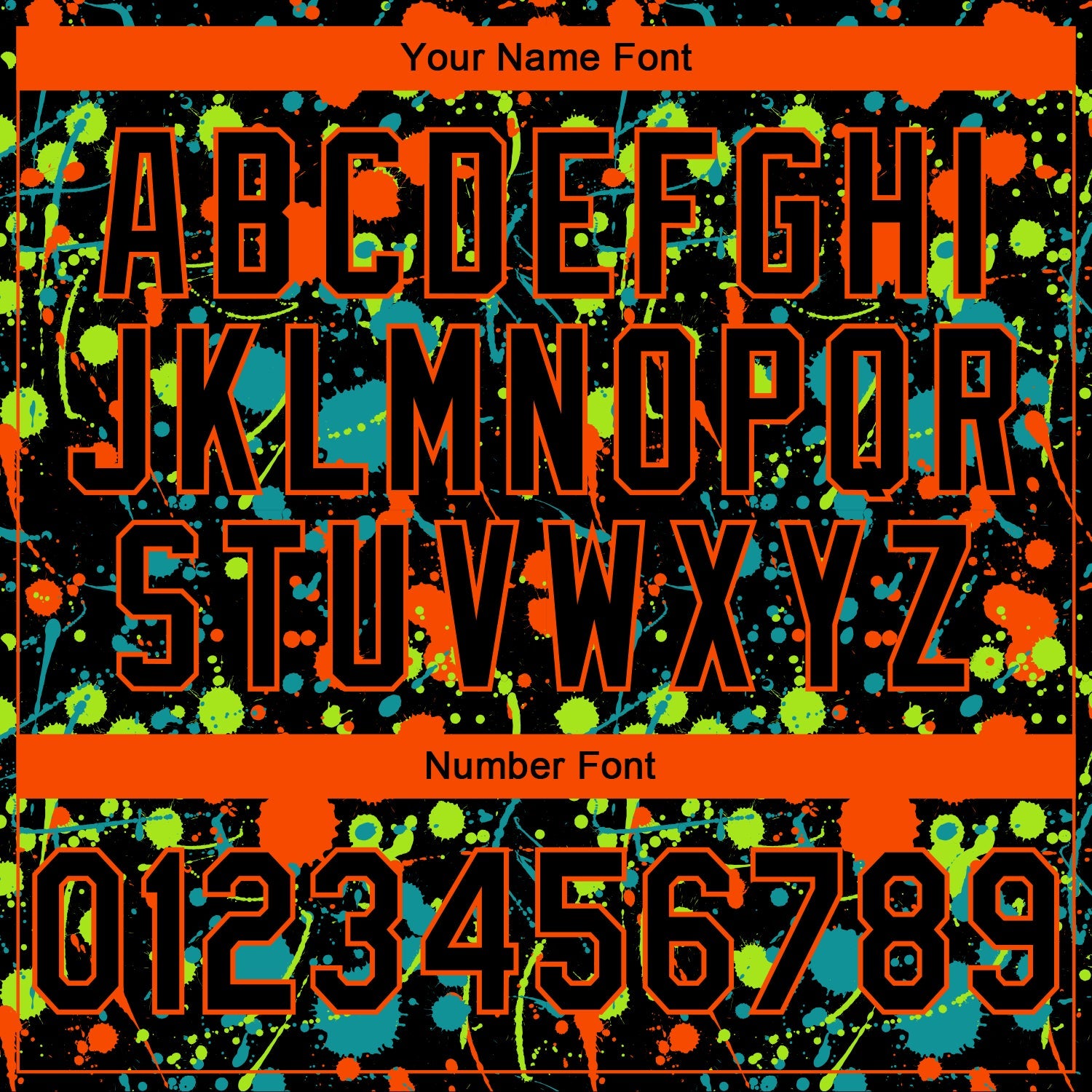 Custom Stitched Graffiti Pattern Black-Orange 3D Splash Grunge Art Sports Pullover Sweatshirt Hoodie view 4