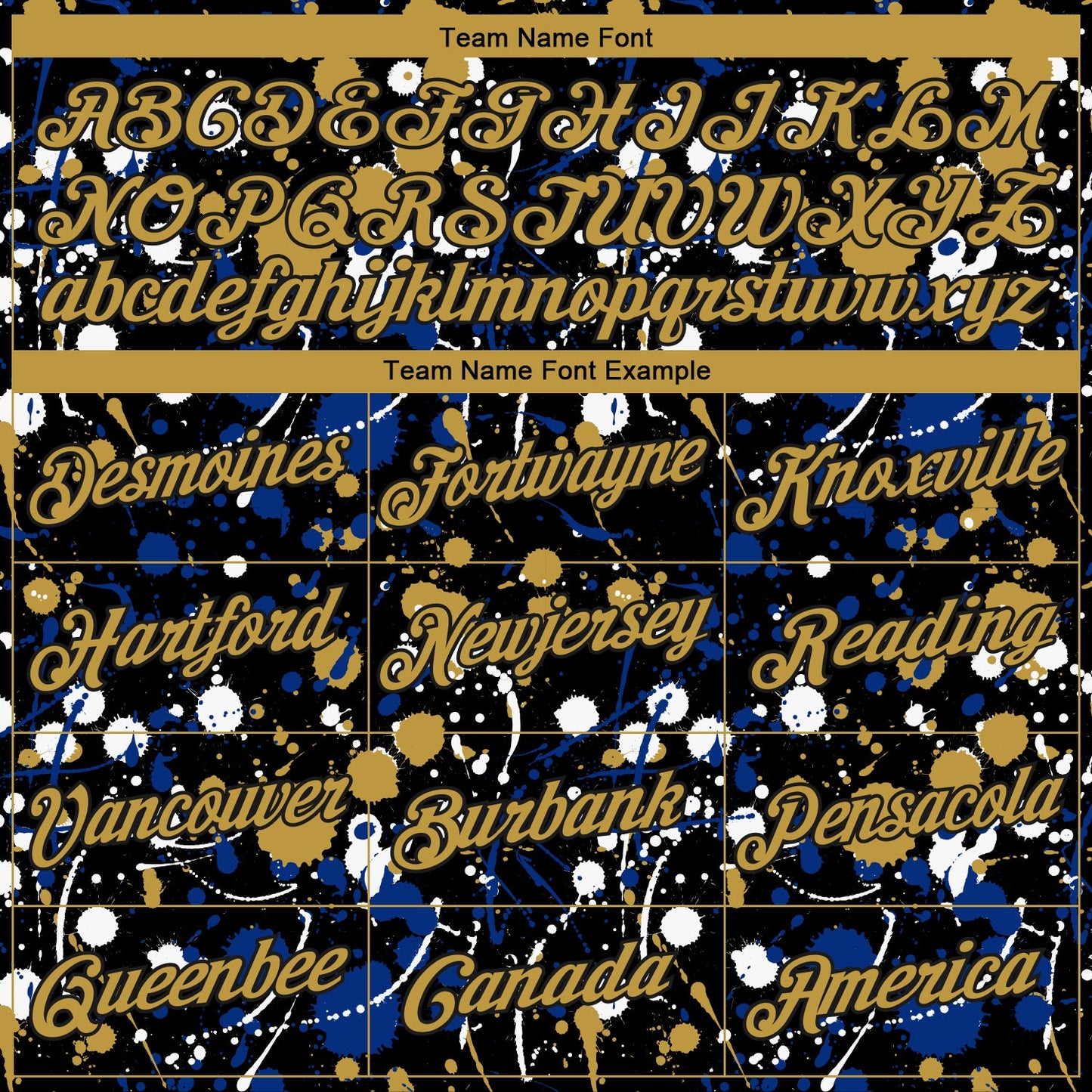 Custom Stitched Graffiti Pattern Old Gold-Black 3D Splash Grunge Art Sports Pullover Sweatshirt Hoodie view 3