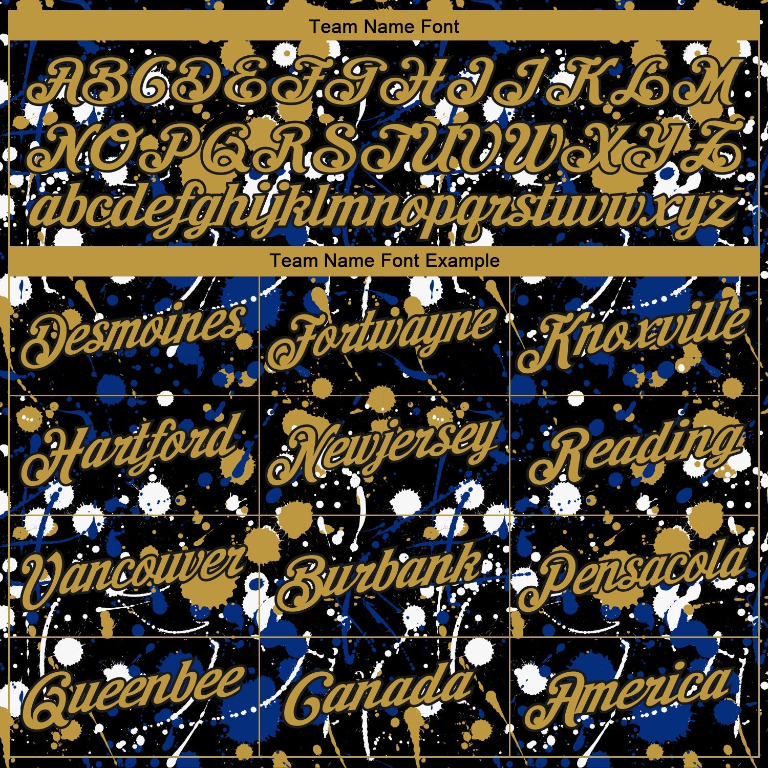 Custom Stitched Graffiti Pattern Old Gold-Black 3D Splash Grunge Art Sports Pullover Sweatshirt Hoodie view 3