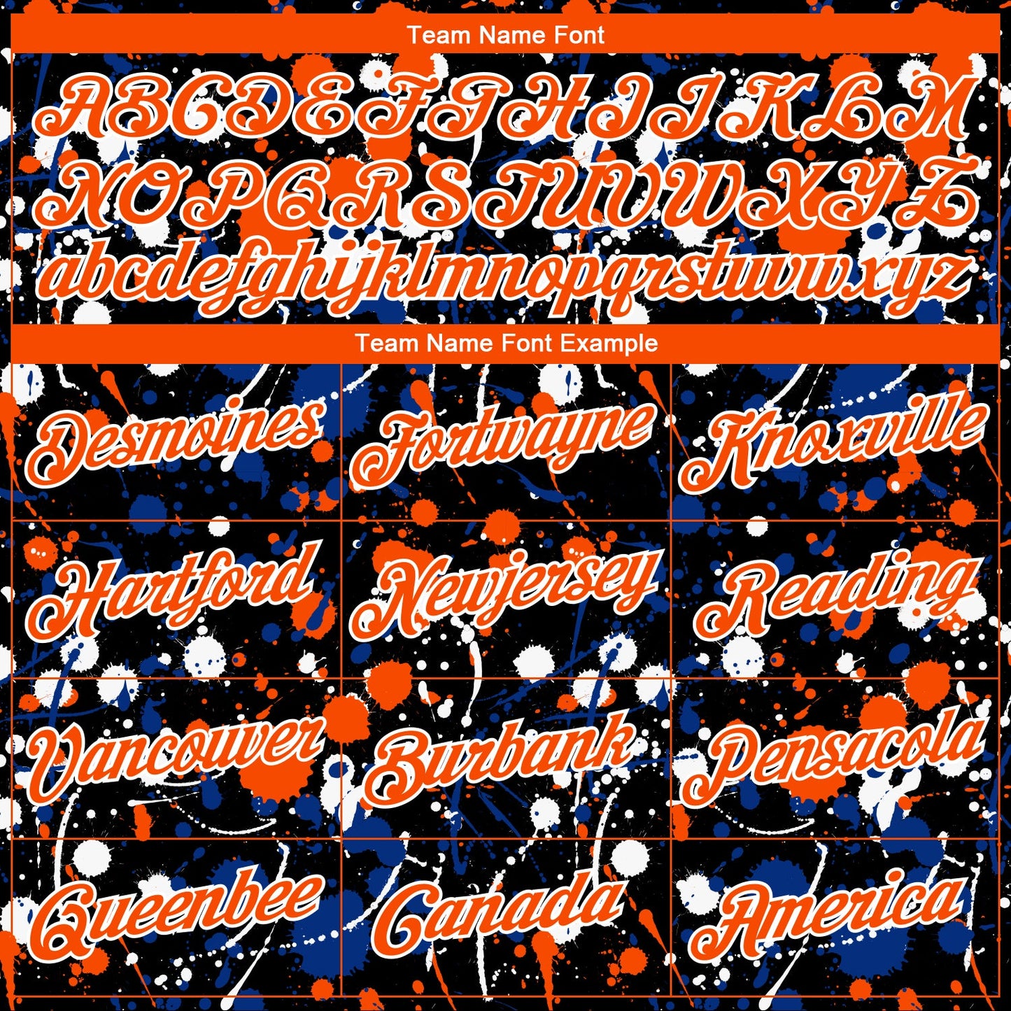 Custom Stitched Graffiti Pattern Orange Black-White 3D Splash Grunge Art Sports Pullover Sweatshirt Hoodie view 3
