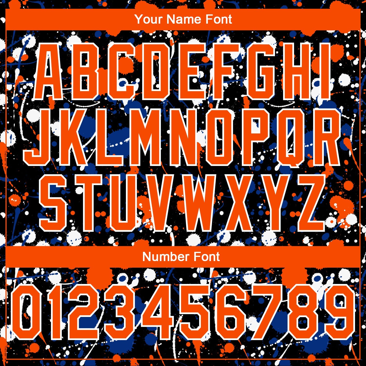 Custom Stitched Graffiti Pattern Orange Black-White 3D Splash Grunge Art Sports Pullover Sweatshirt Hoodie view 4